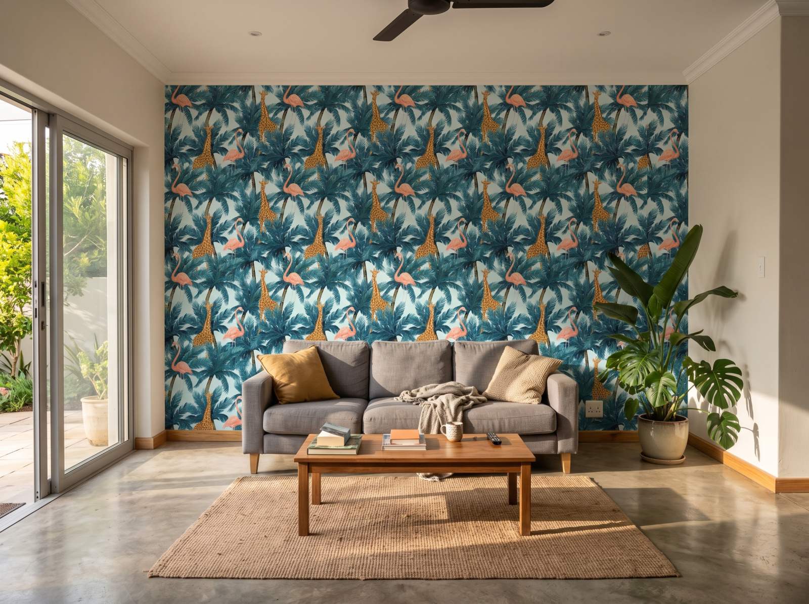 Long Necks Wallpaper 1 Wallpaper and Wall Murals South Africa Long Necks Wallpaper shown in a living room