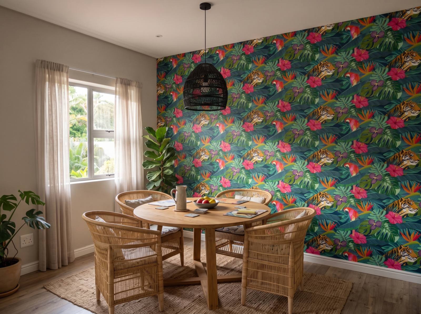 Tropic Wallpaper 3 Wallpaper and Wall Murals South Africa Tropic Wallpaper shown in a dining room