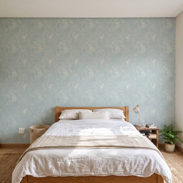 Windy Meadow Turquoise Wallpaper