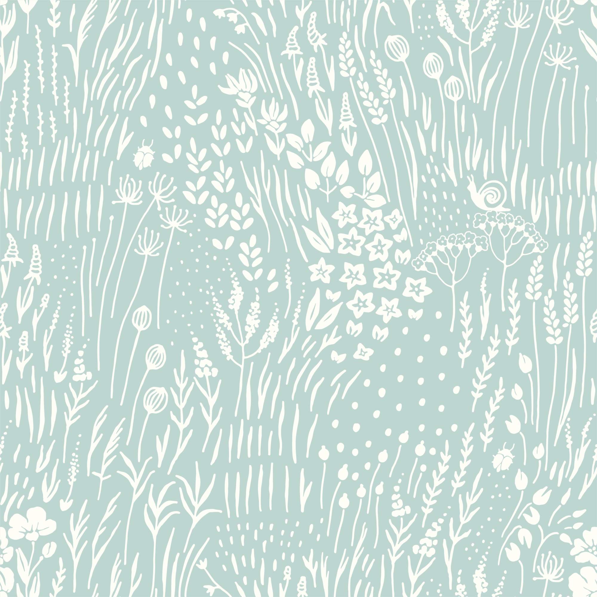 Windy Meadow Turquoise Wallpaper 2 Wallpaper and Wall Murals South Africa Windy Meadow Turquoise Wallpaper, meadow grasses and florets in turquoise and white wallpaper - WallpaperOnline