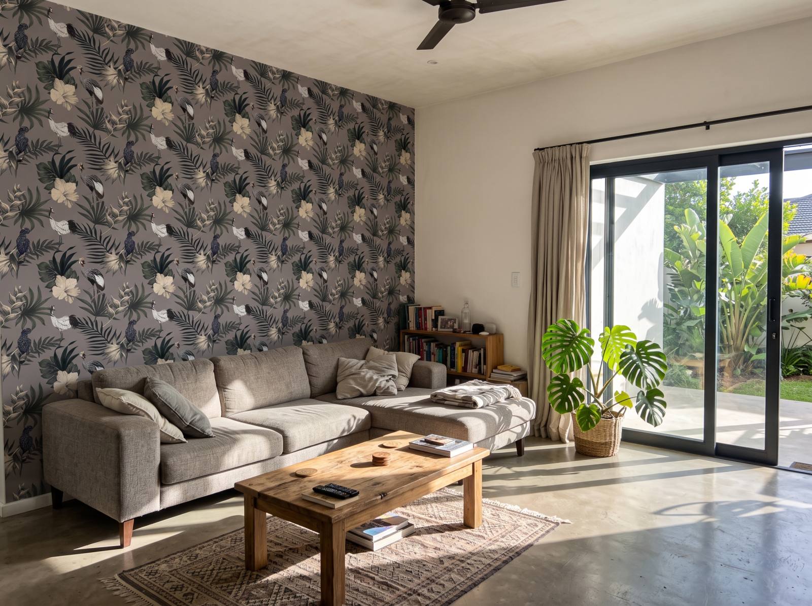Black Tea Flights Wallpaper 1 Wallpaper and Wall Murals South Africa Black Tea Flights Wallpaper shown in a living room