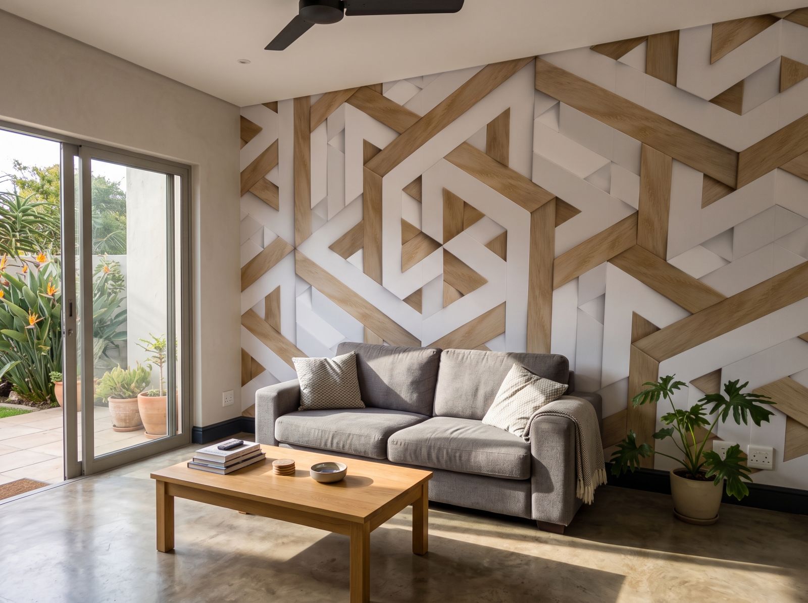 Mural Inter White 1 Wallpaper and Wall Murals South Africa Mural Inter White shown in a living room