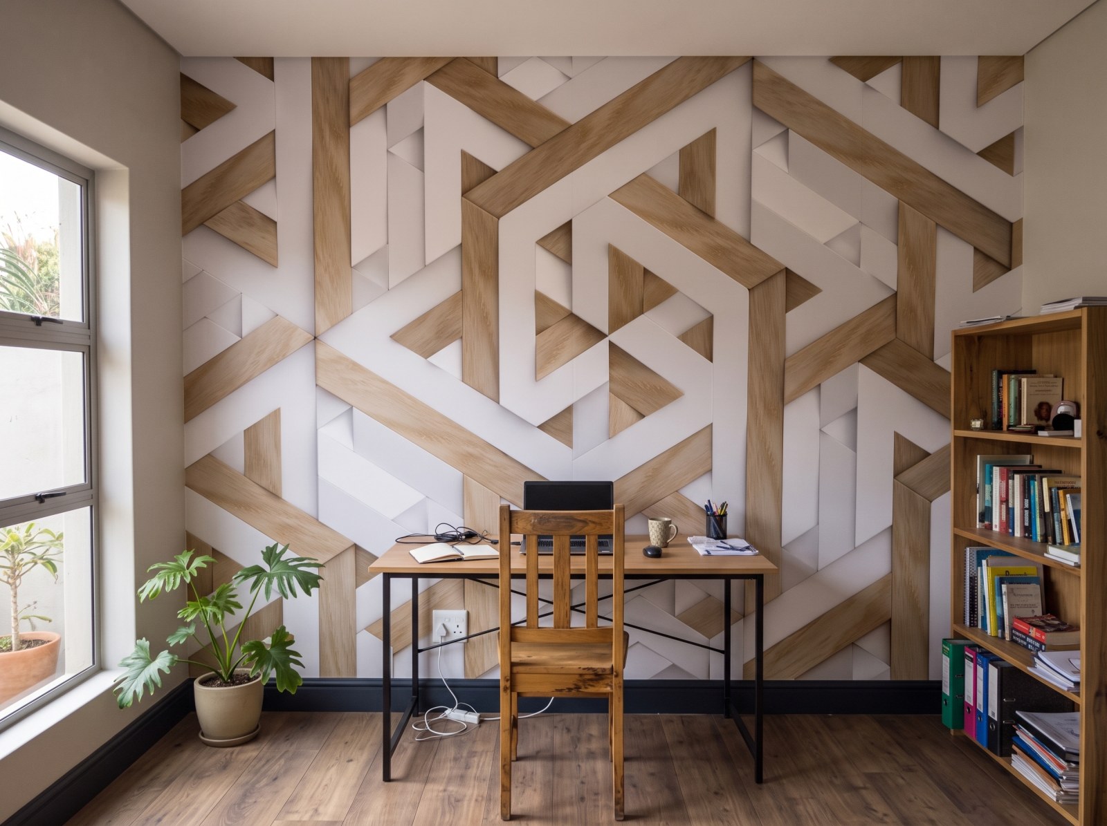 Mural Inter White 3 Wallpaper and Wall Murals South Africa Mural Inter White shown in a home office