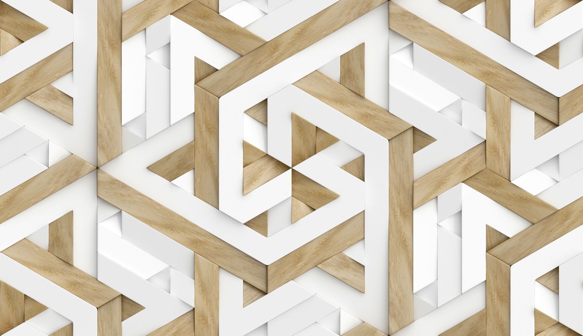Mural Inter White 2 Wallpaper and Wall Murals South Africa Mural Inter White, interlocking hexagon design in beige and white mural - WallpaperOnline