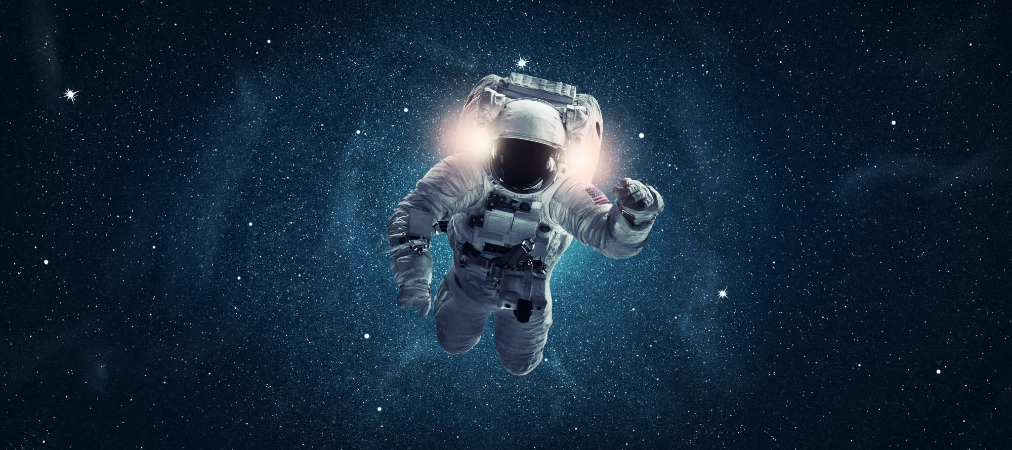 Mural Spaceman 2 Wallpaper and Wall Murals South Africa Mural Spaceman, astronaut in navy and white mural - WallpaperOnline
