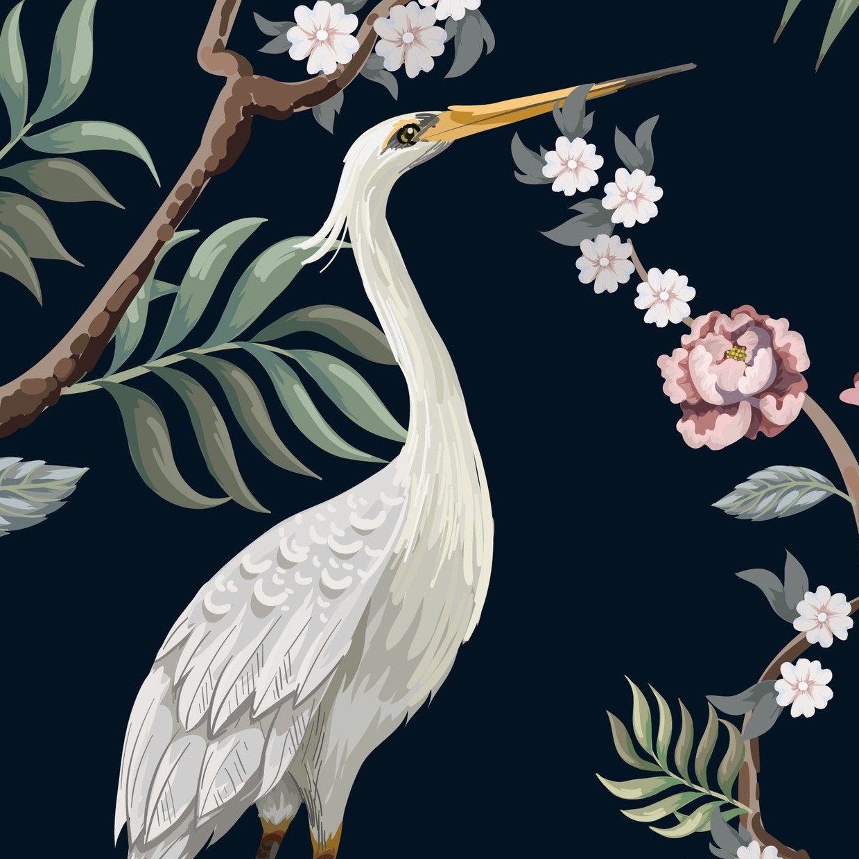 Zircon Designer Stork Wallpaper 4 Wallpaper and Wall Murals South Africa Zircon Designer Stork Wallpaper close-up showing texture and colour