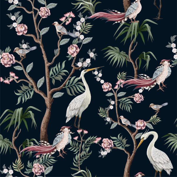 Zircon Designer Stork Wallpaper