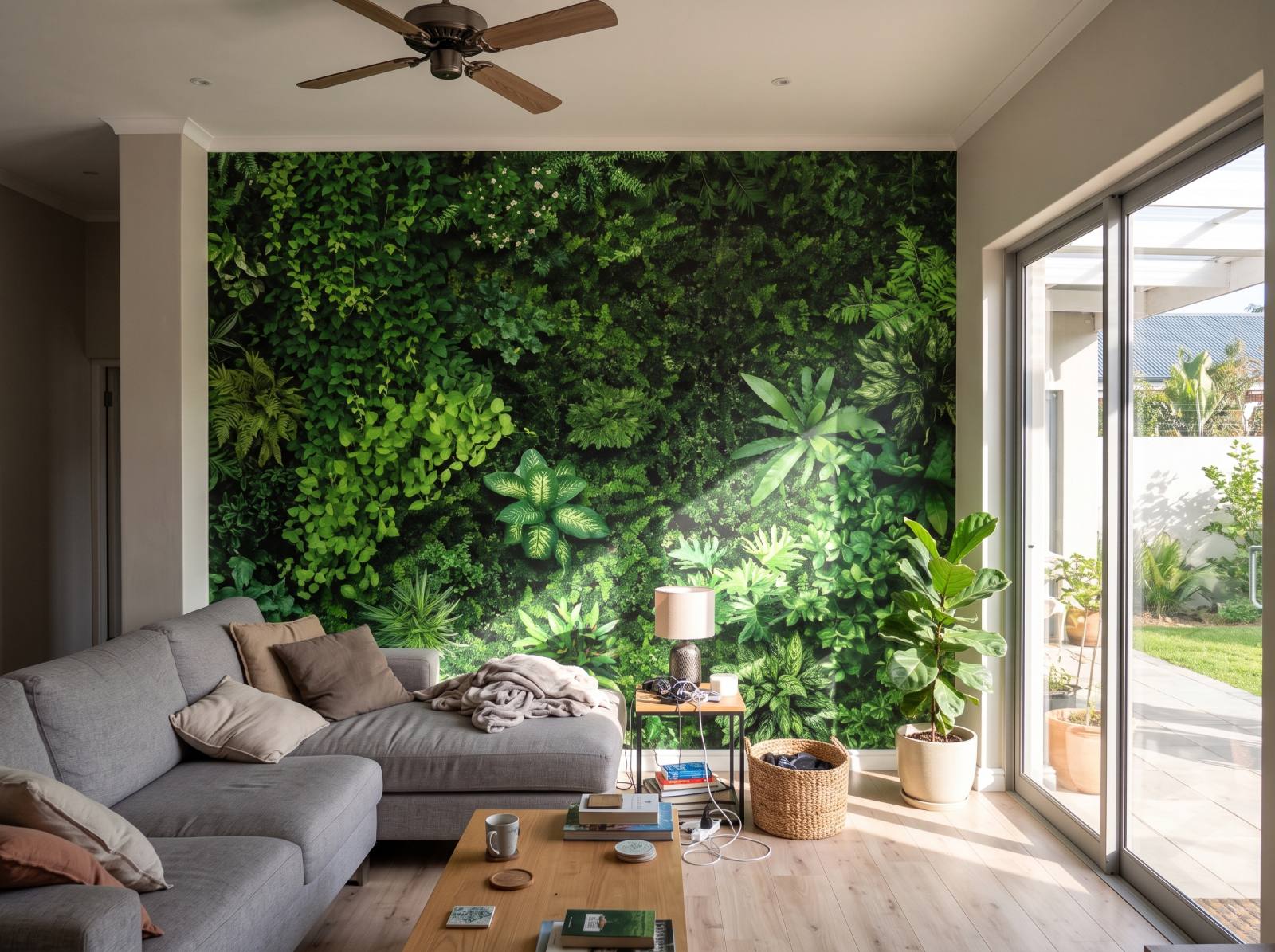 Mural Plant Wall 1 Wallpaper and Wall Murals South Africa Mural Plant Wall shown in a living room