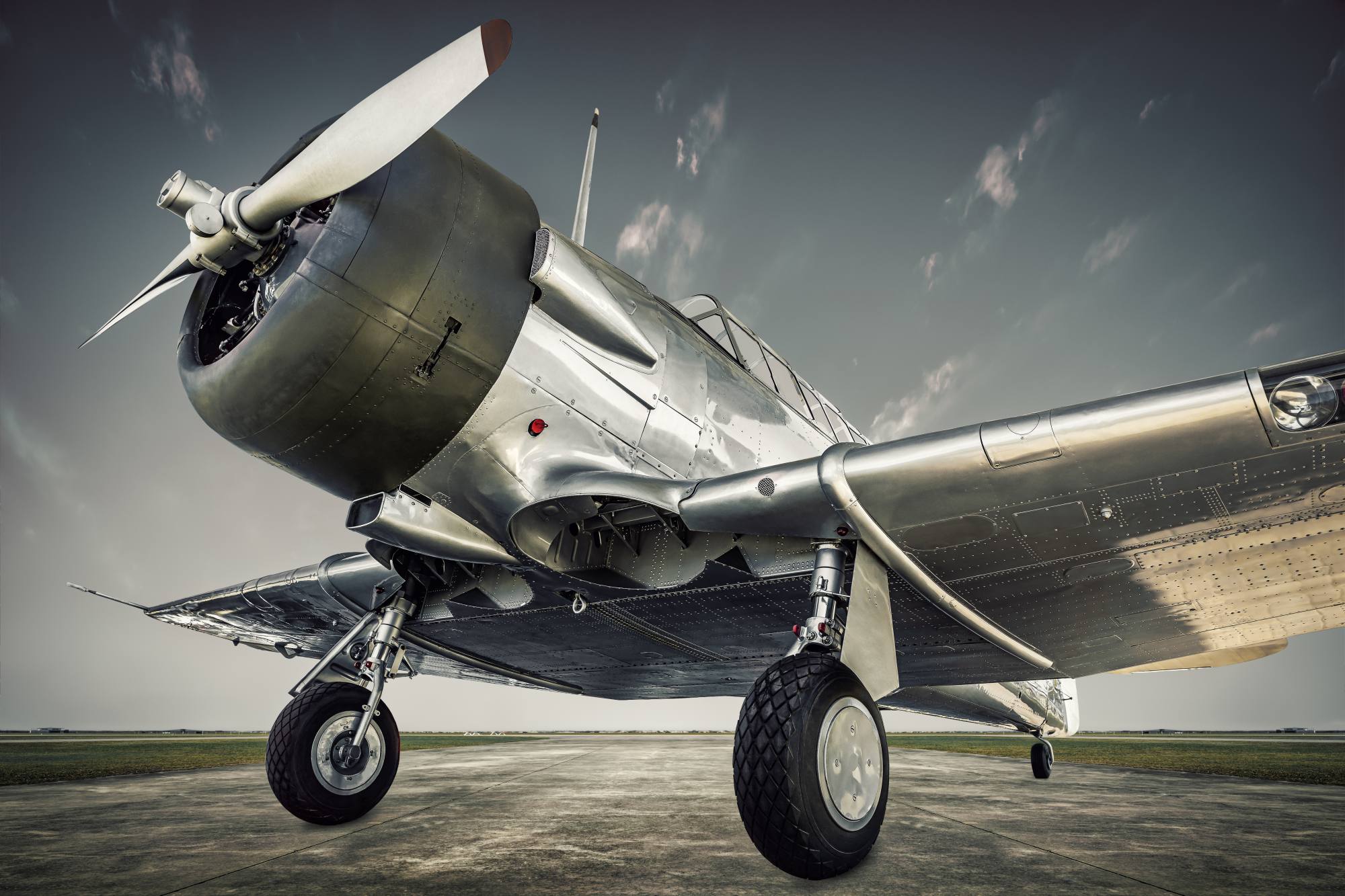 Mural D?argento 2 Wallpaper and Wall Murals South Africa Mural D'argento, vintage aircraft in silver and grey mural - WallpaperOnline