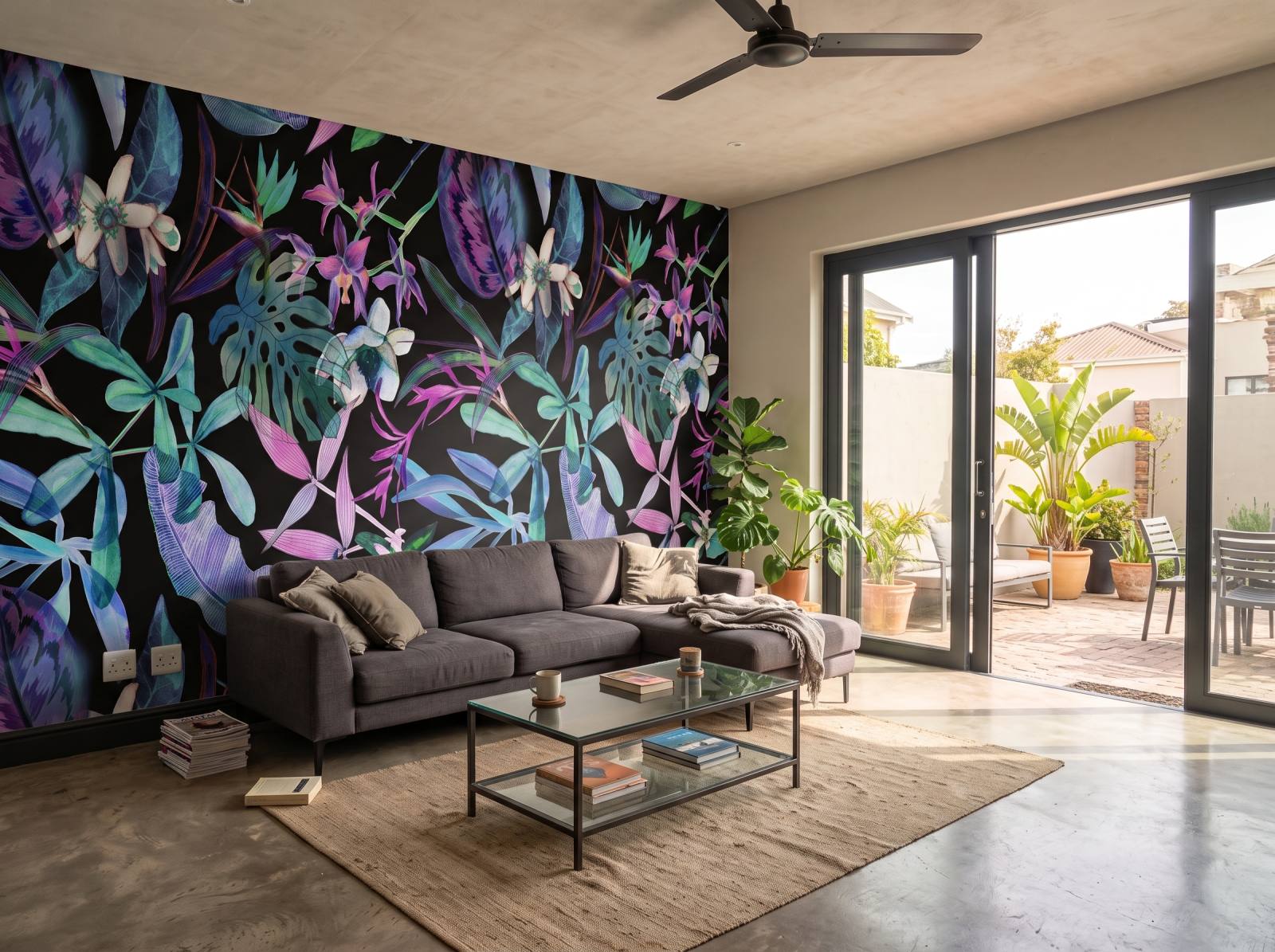 Mural UV Mauve 1 Wallpaper and Wall Murals South Africa Mural UV Mauve shown in a living room