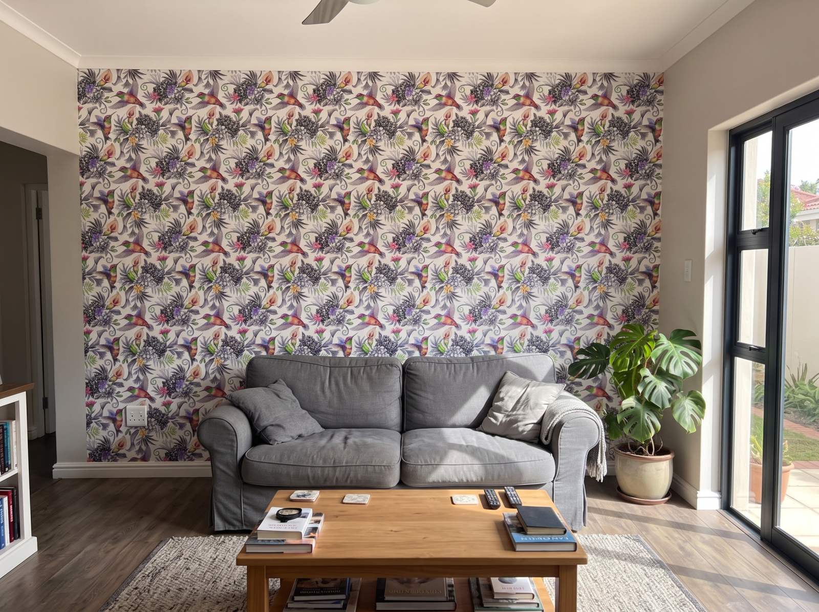 High-Chroma Flights Wallpaper 3 Wallpaper and Wall Murals South Africa High-Chroma Flights Wallpaper shown in a living room