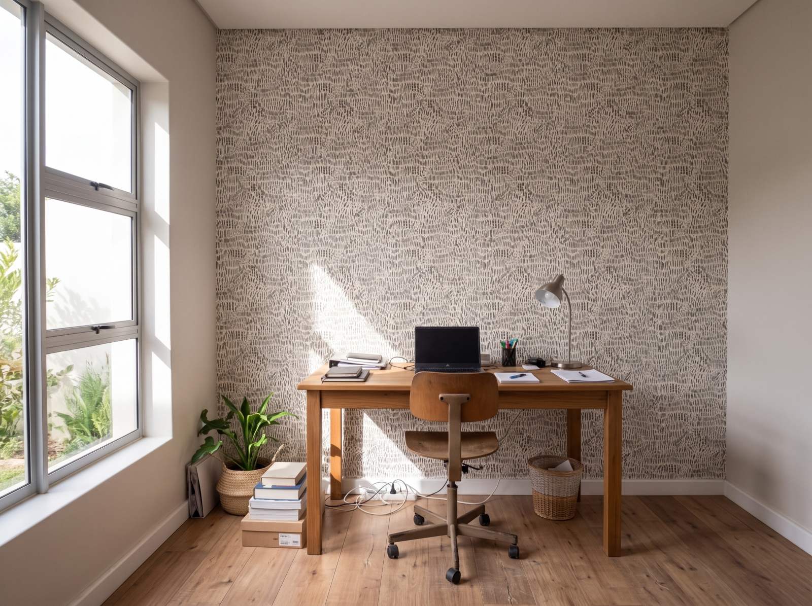 Windy Field Grasscloth Wallpaper 3 Wallpaper and Wall Murals South Africa Windy Field Grasscloth Wallpaper shown in a home office