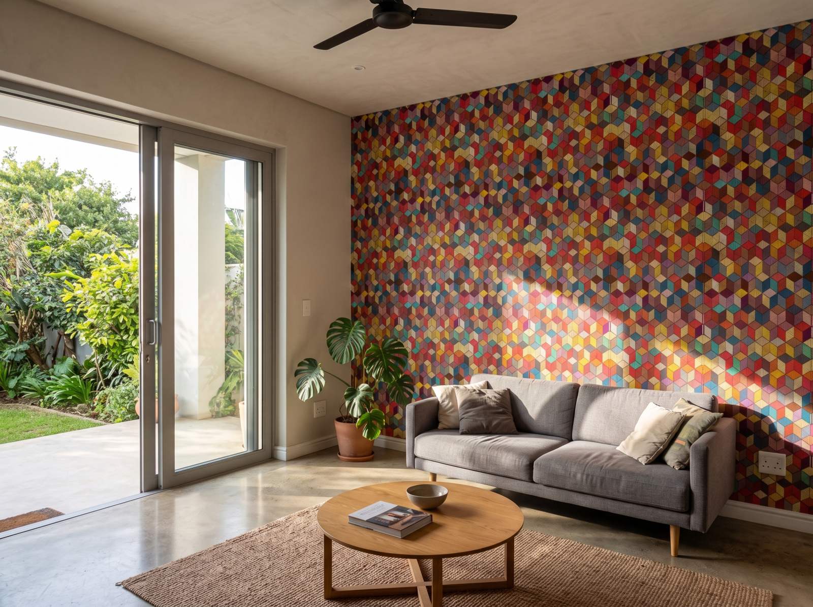 Kune Weave Wallpaper 1 Wallpaper and Wall Murals South Africa Kune Weave Wallpaper shown in a living room