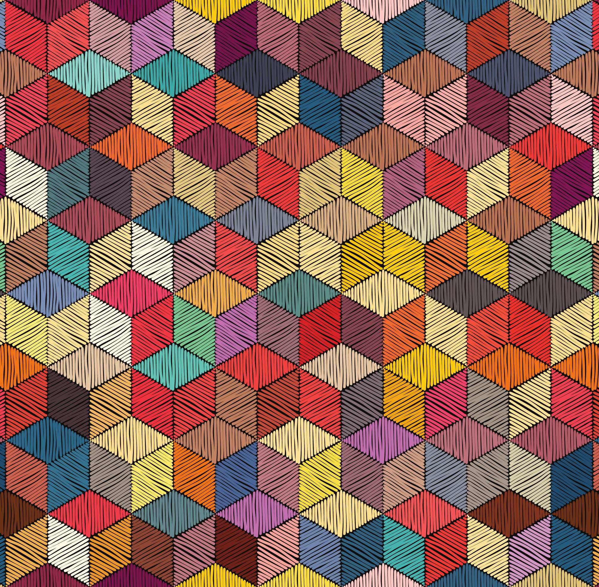 Kune Weave Wallpaper 2 Wallpaper and Wall Murals South Africa Kune Weave Wallpaper, geometric cube pattern in red, gold and navy wallpaper - WallpaperOnline