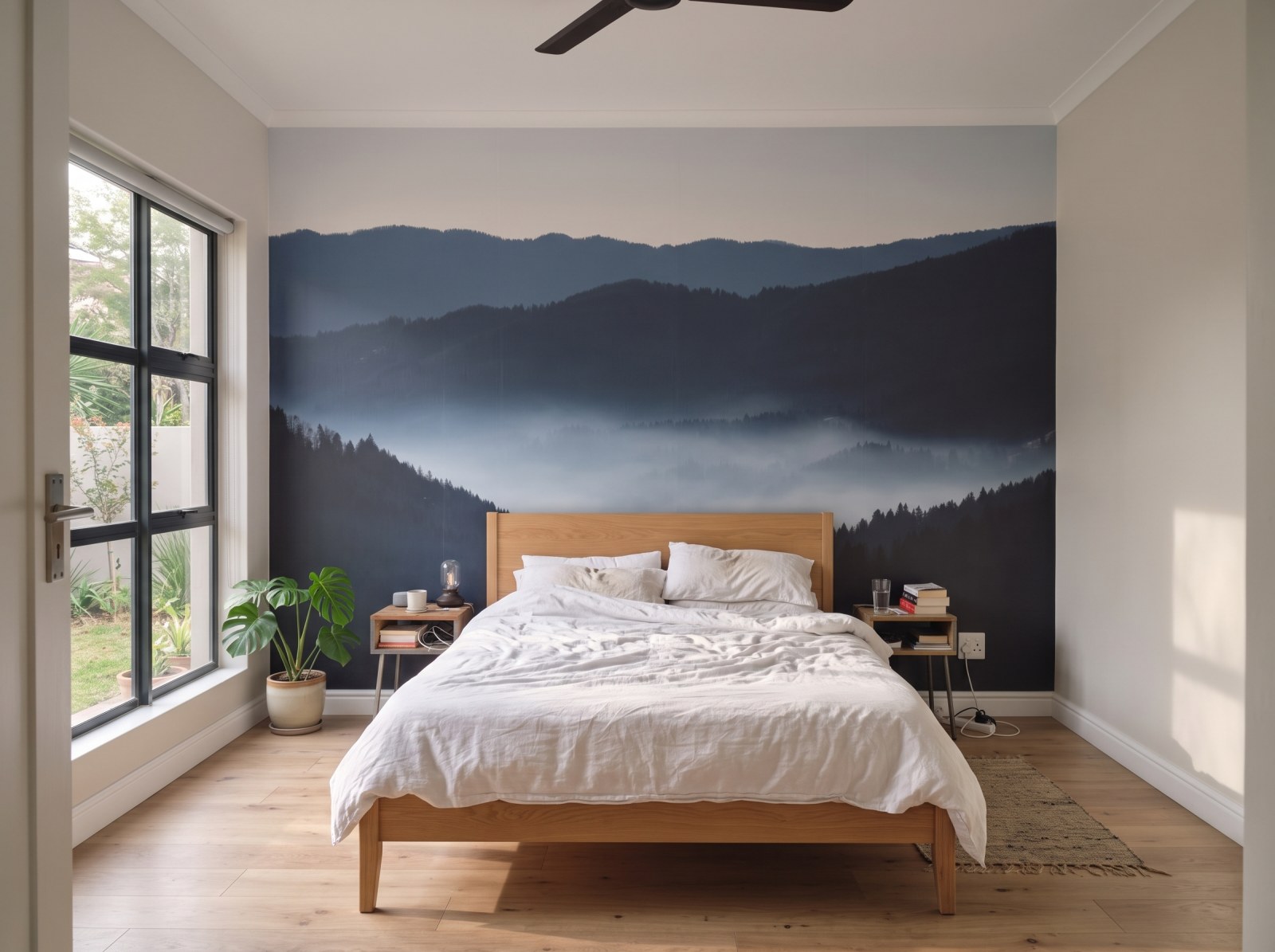 Mural Misty valley 3 Wallpaper and Wall Murals South Africa Mural Misty valley shown in a bedroom