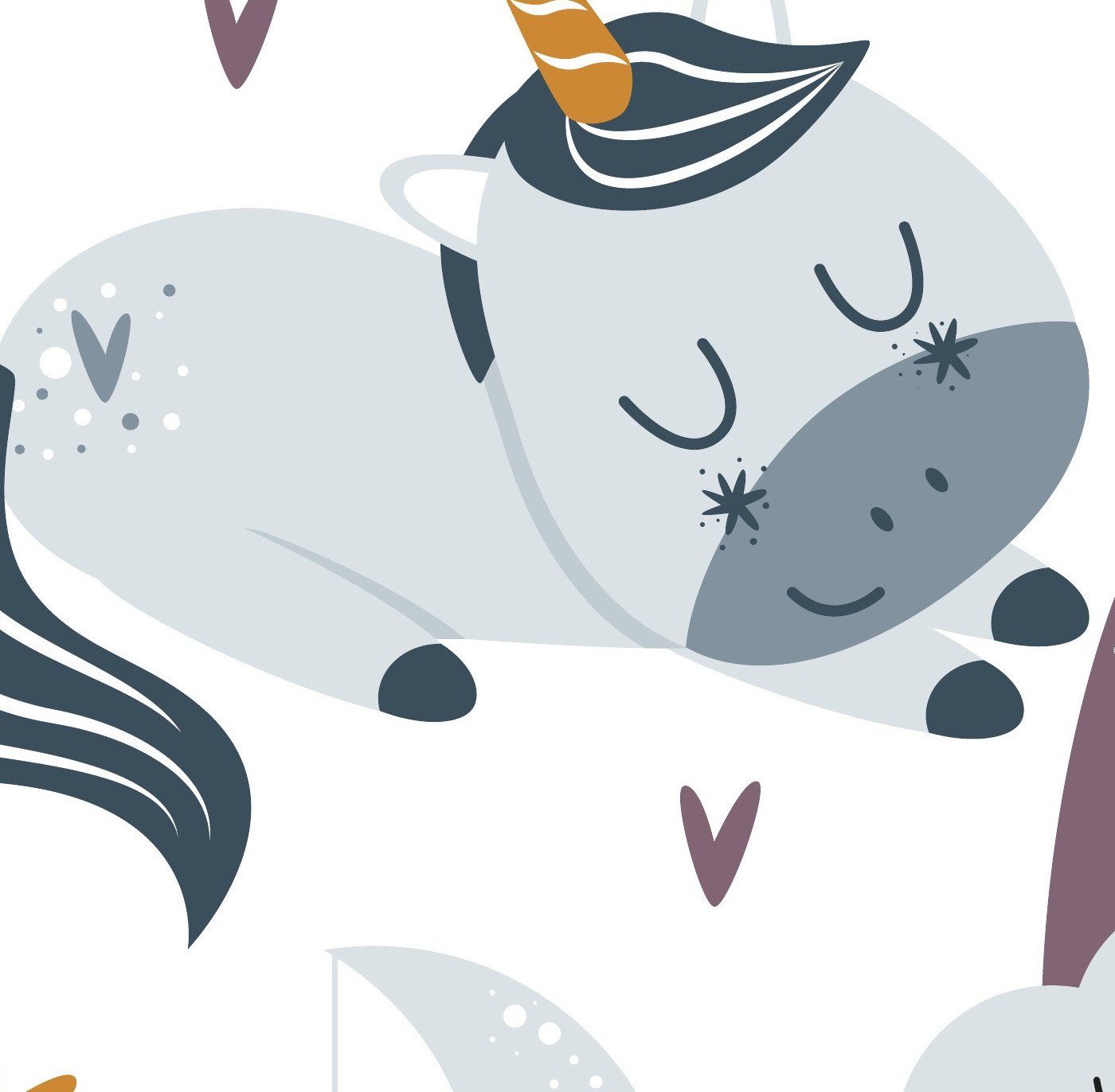 Sleepy Unicorns Wallpaper 4 Wallpaper and Wall Murals South Africa Sleepy Unicorns Wallpaper close-up showing texture and colour