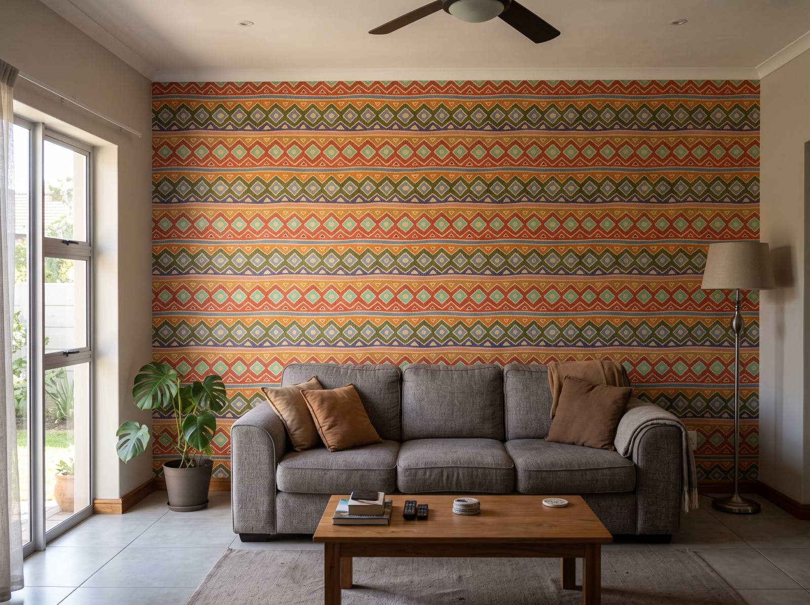 Zini Wallpaper 1 Wallpaper and Wall Murals South Africa Zini Wallpaper shown in a living room