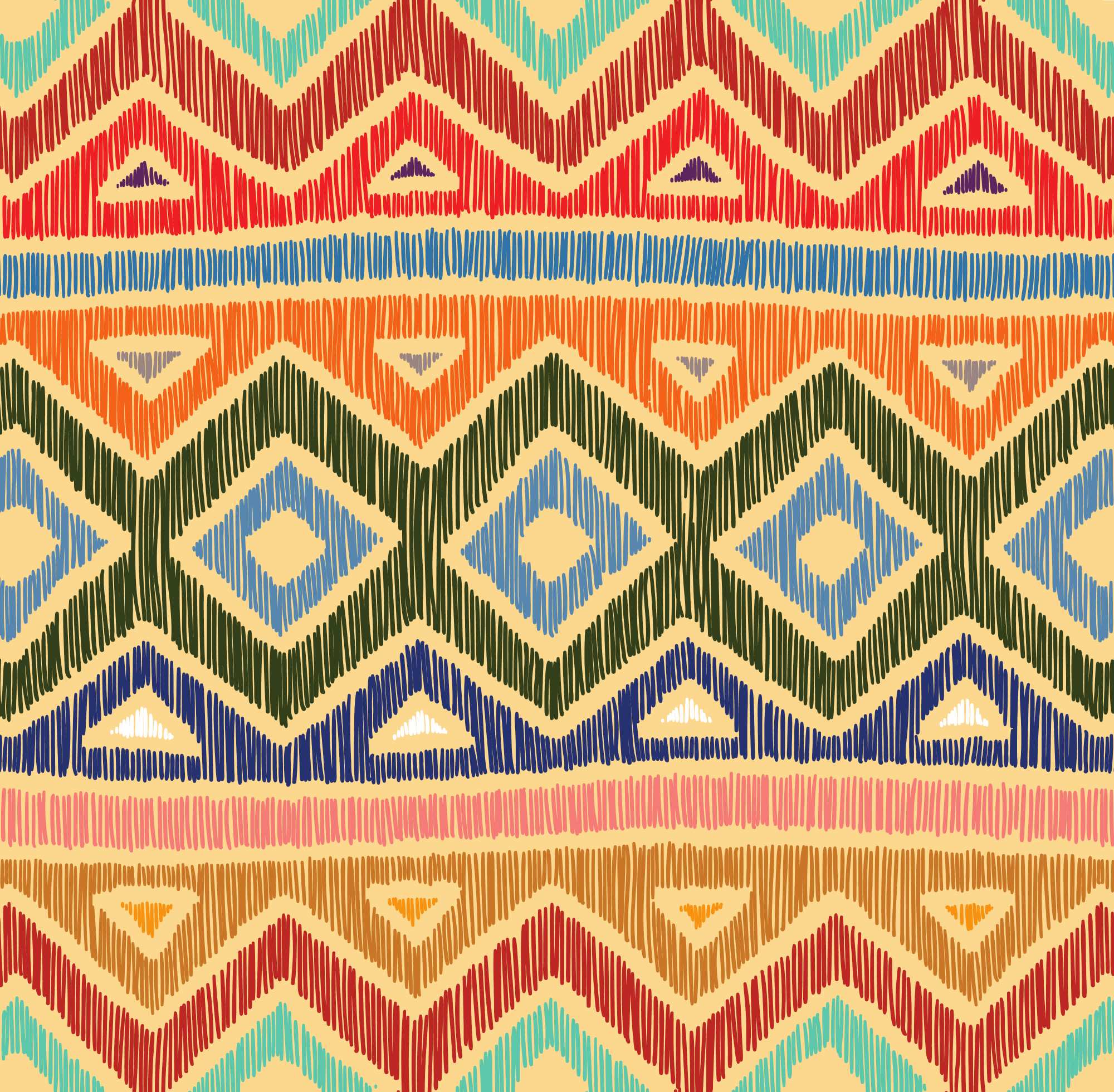 Zini Wallpaper 2 Wallpaper and Wall Murals South Africa Zini Wallpaper, tribal chevron pattern in yellow, red and blue wallpaper - WallpaperOnline