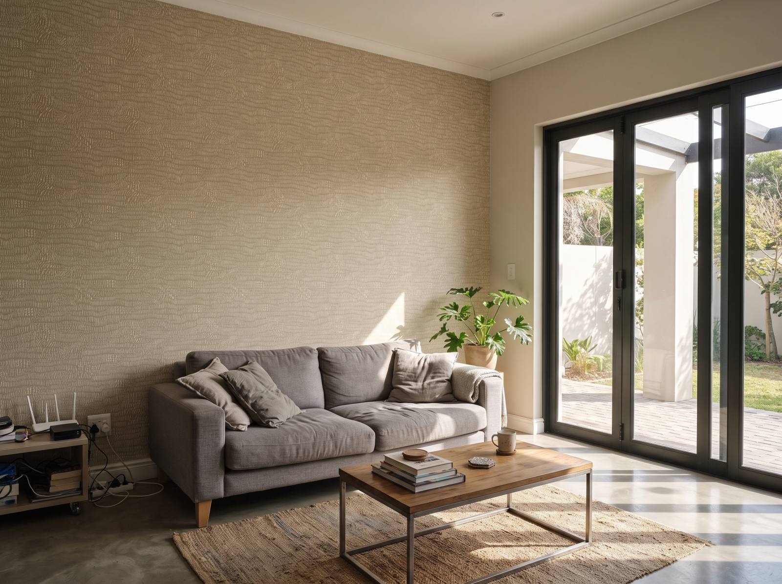 Dolce Olive Watercolour Wallpaper 3 Wallpaper and Wall Murals South Africa Dolce Olive Watercolour Wallpaper shown in a living room