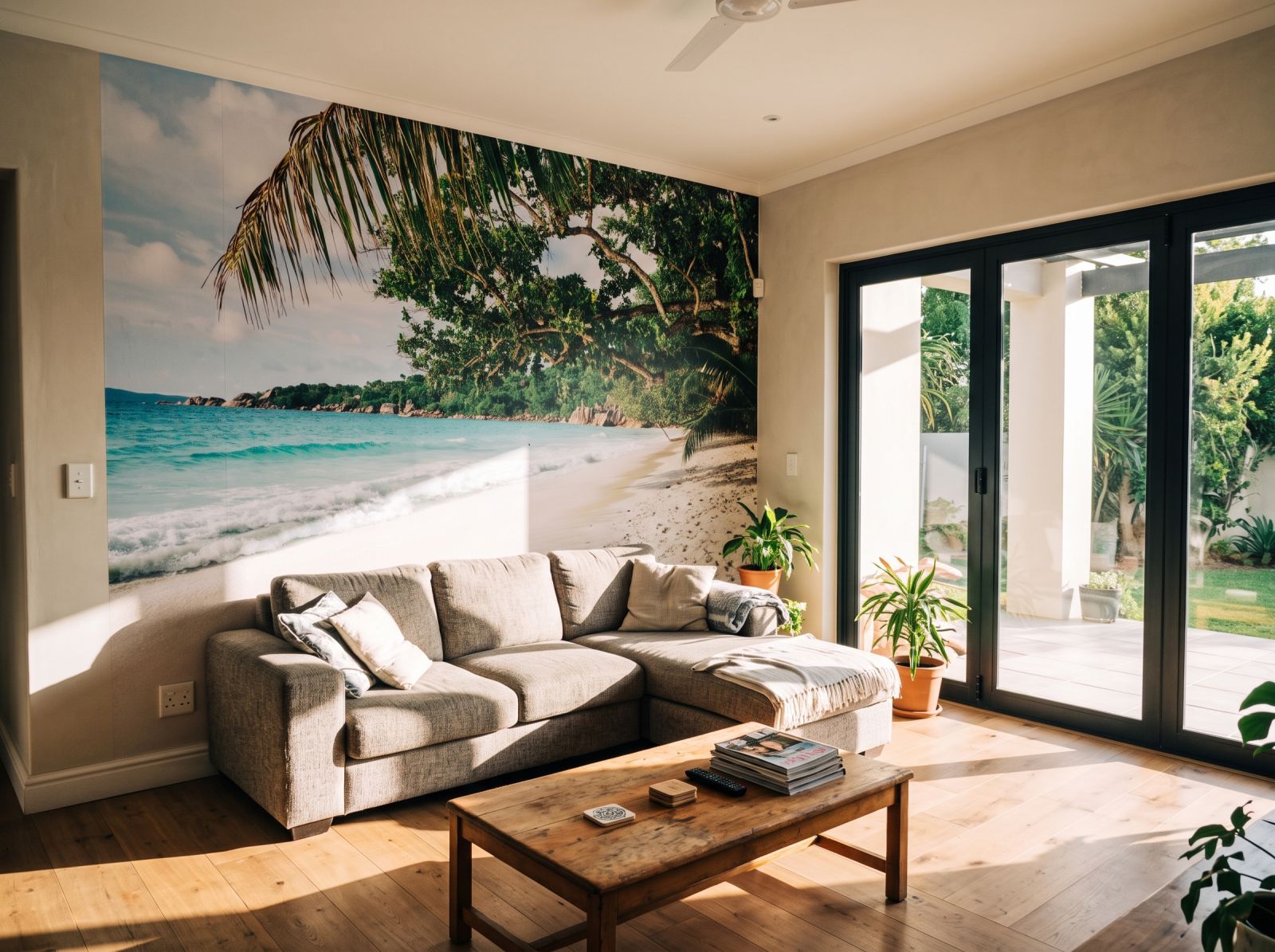 Mural The Island Beach 1 Wallpaper and Wall Murals South Africa Mural The Island Beach shown in a living room
