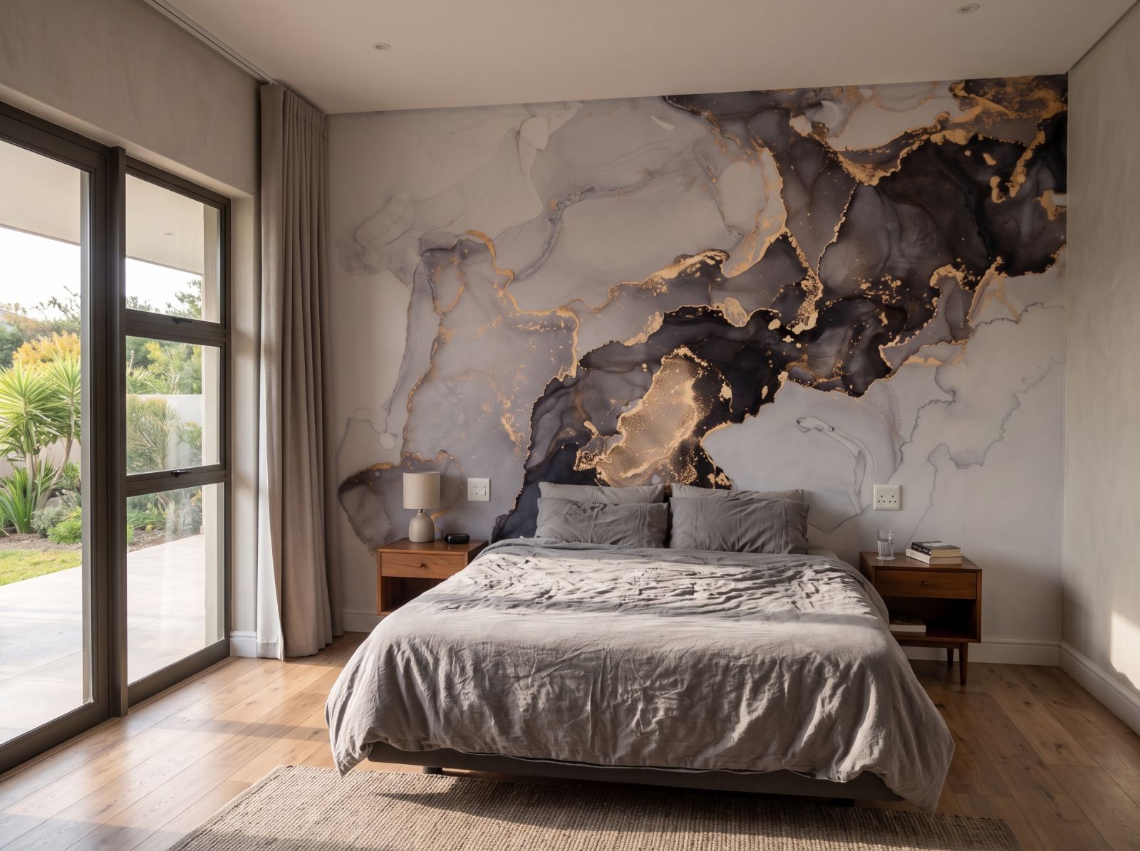 Mural Gold Grain 3 Wallpaper and Wall Murals South Africa Mural Gold Grain shown in a bedroom
