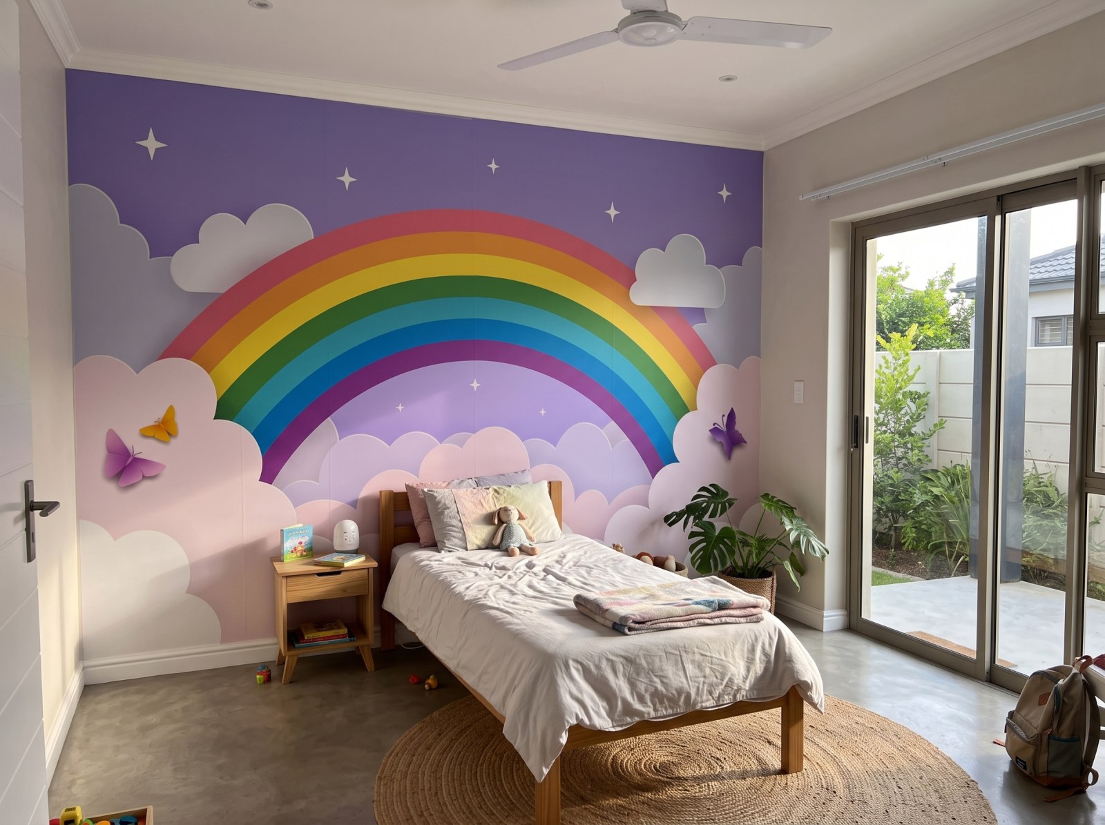 Mural Rainbow Clouds 3 Wallpaper and Wall Murals South Africa Mural Rainbow Clouds shown in a bedroom