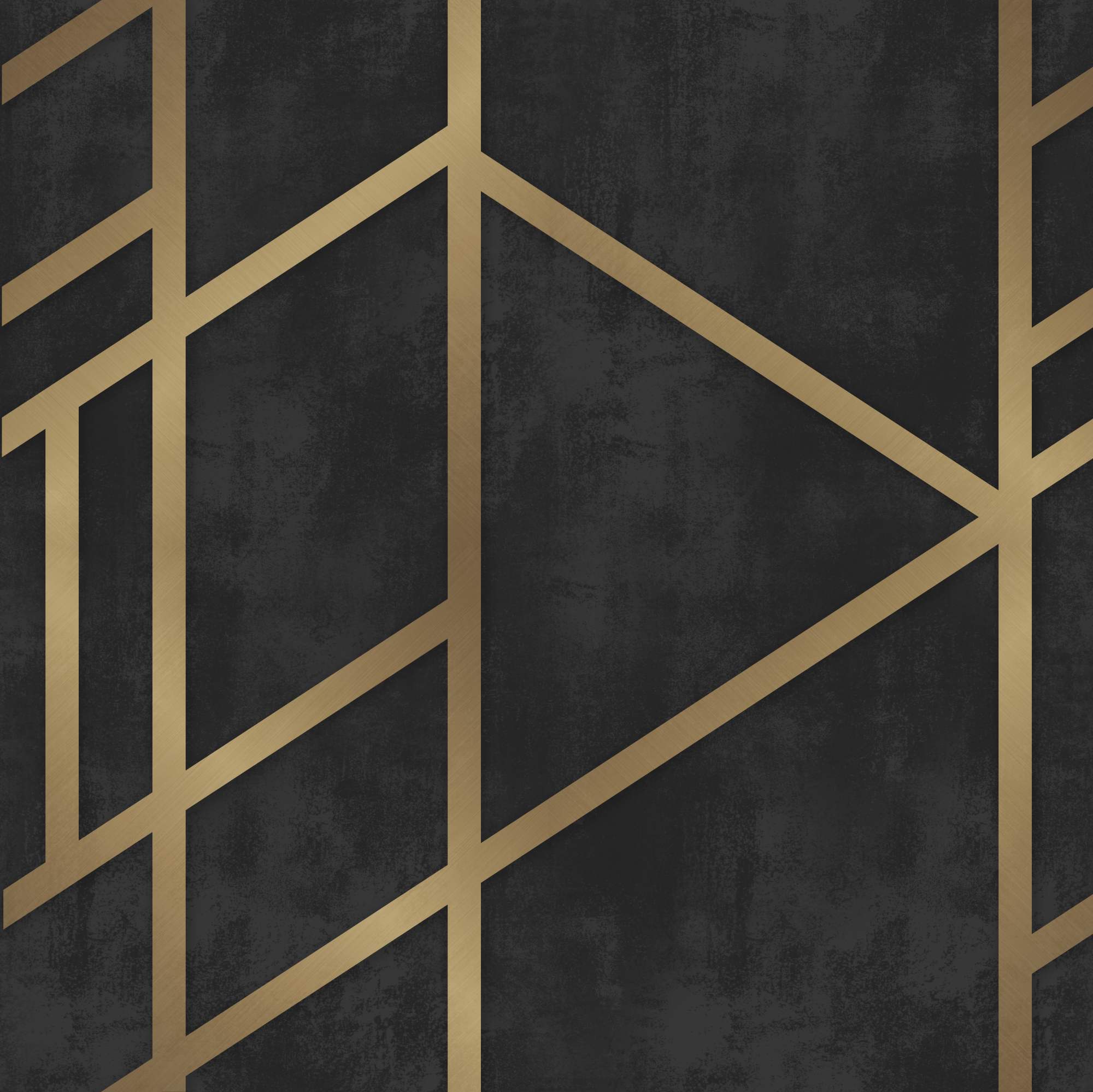 Fusain Gold Wallpaper 2 Wallpaper and Wall Murals South Africa Fusain Gold, geometric triangle lines in gold and charcoal wallpaper - WallpaperOnline