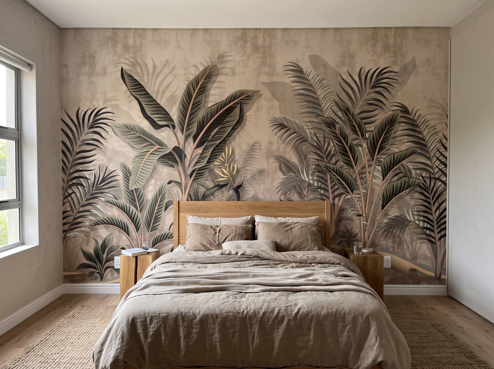 Mural Banana Palm 3 Wallpaper and Wall Murals South Africa Mural Banana Palm shown in a bedroom
