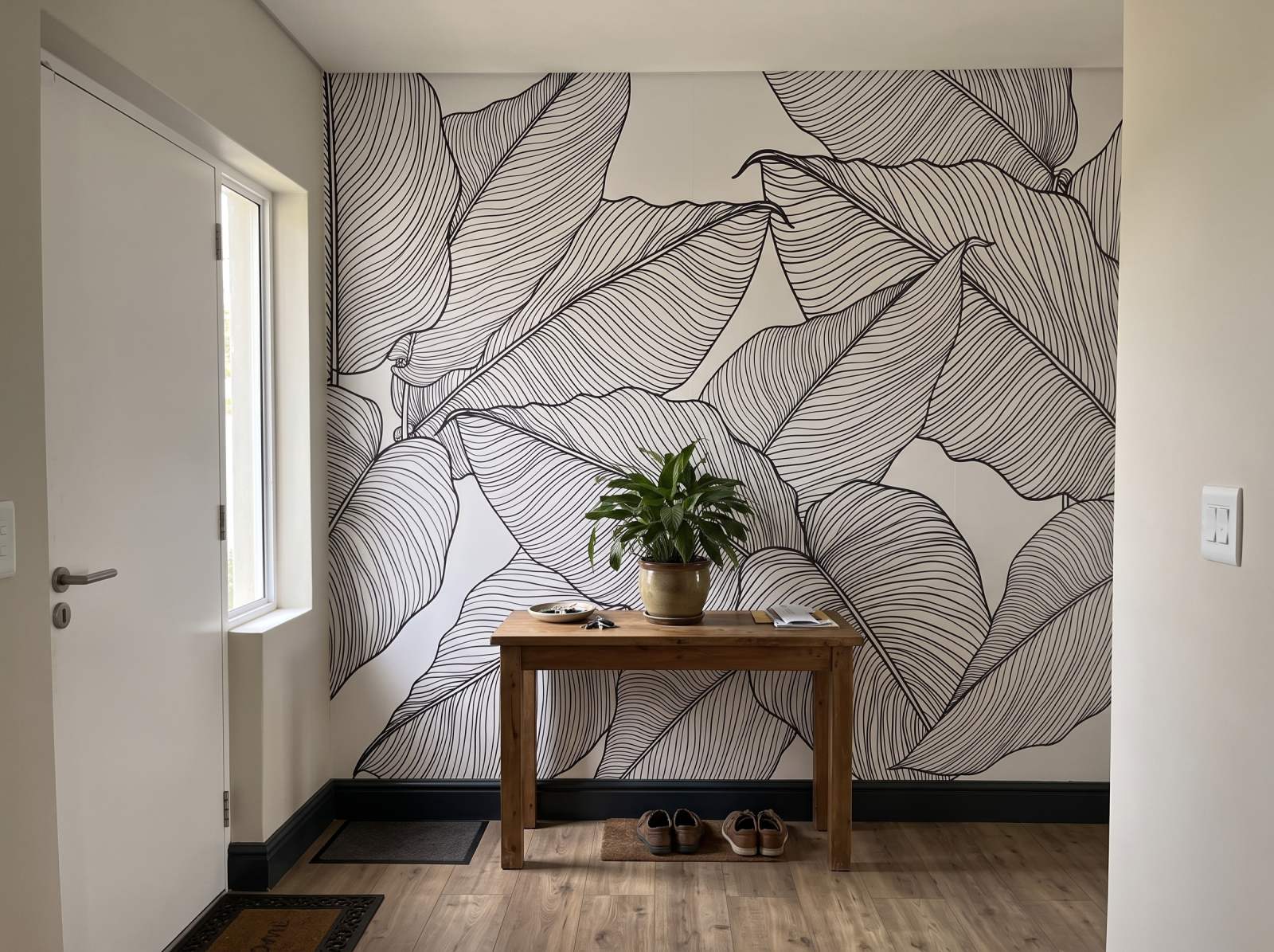 Mural Ink veins on white 3 Wallpaper and Wall Murals South Africa Mural Ink veins on white shown in a hallway