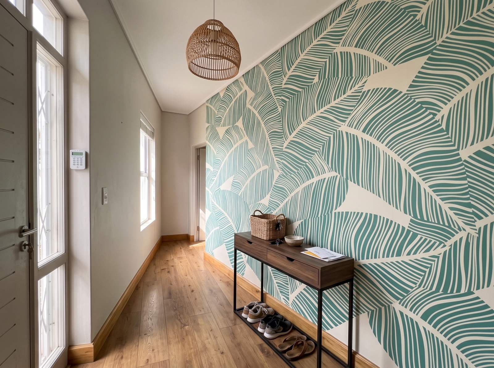 Mural Art Deco Whipped Leaves 3 Wallpaper and Wall Murals South Africa Mural Art Deco Whipped Leaves shown in a hallway