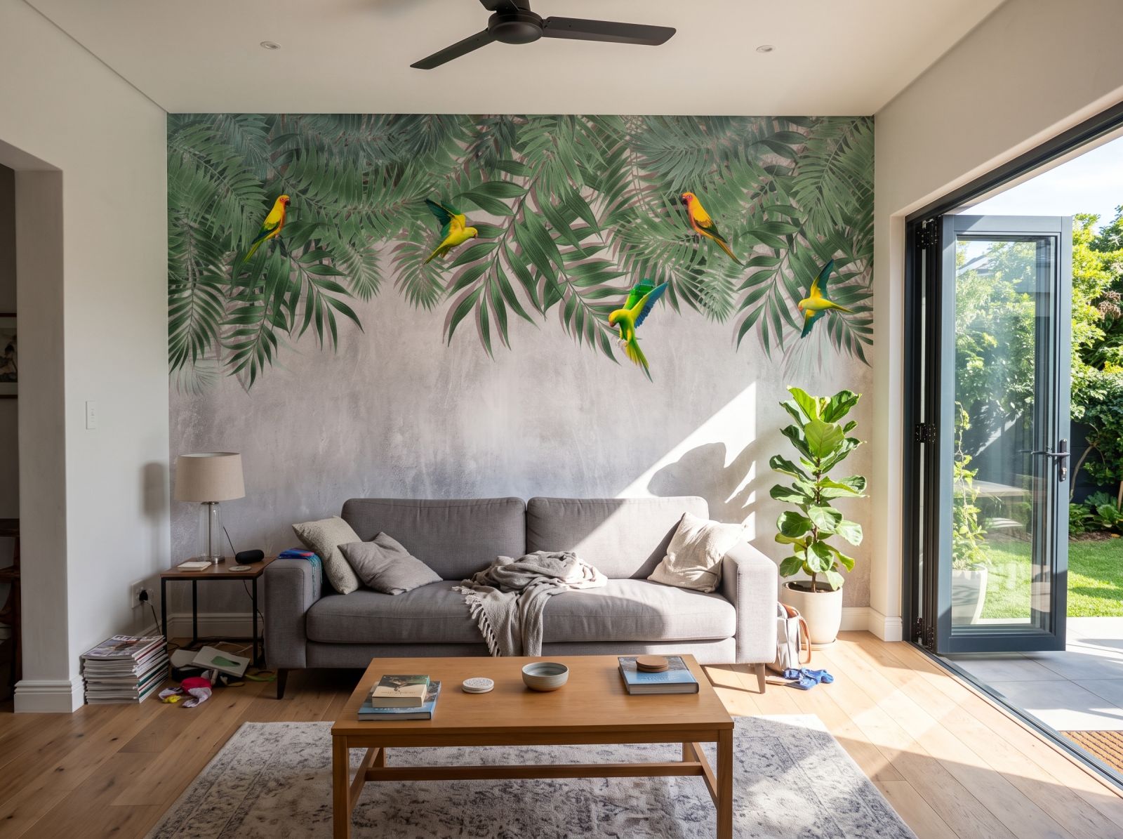 Mural Chirping Tweal 1 Wallpaper and Wall Murals South Africa Mural Chirping Tweal shown in a living room