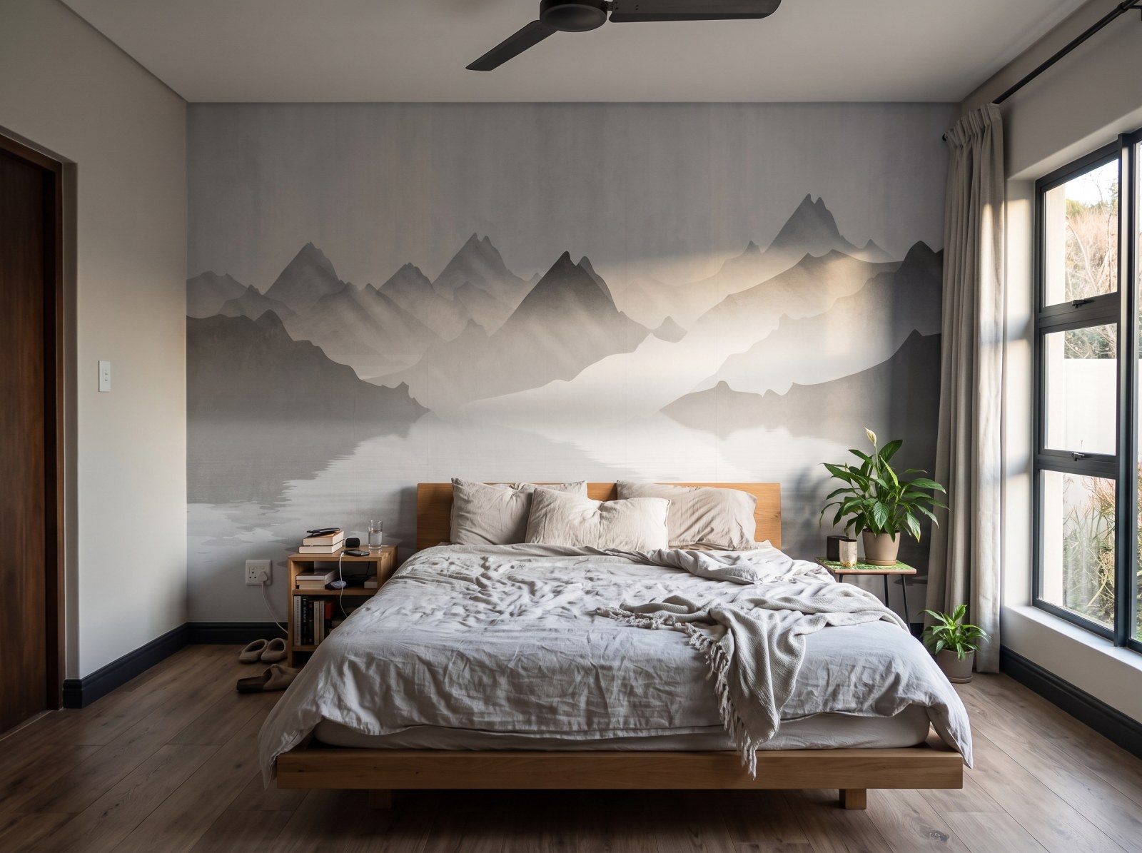 Mural Watercolour Bosque 1 Wallpaper and Wall Murals South Africa Mural Watercolour Bosque shown in a bedroom