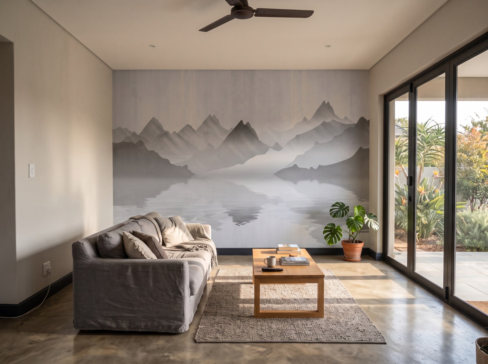 Mural Watercolour Bosque 3 Wallpaper and Wall Murals South Africa Mural Watercolour Bosque shown in a living room