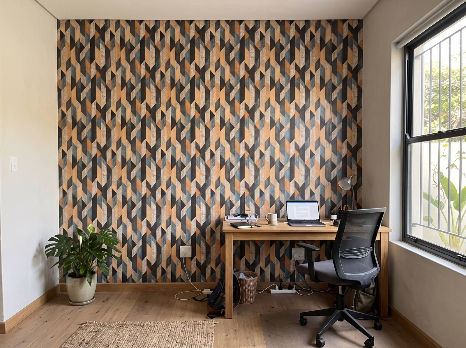 Patch Perfect Wallpaper 3 Wallpaper and Wall Murals South Africa Patch Perfect Wallpaper shown in a home office