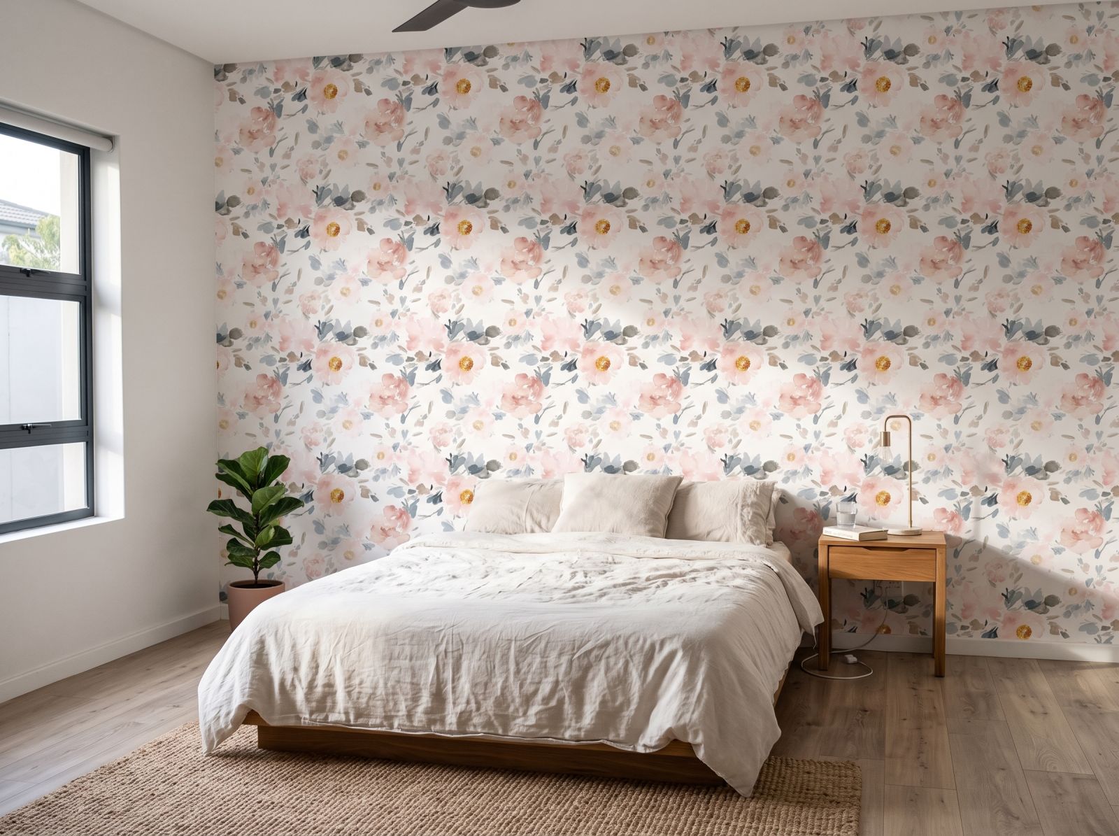 Watercolour Glow Wallpaper 1 Wallpaper and Wall Murals South Africa Watercolour Glow Wallpaper shown in a bedroom