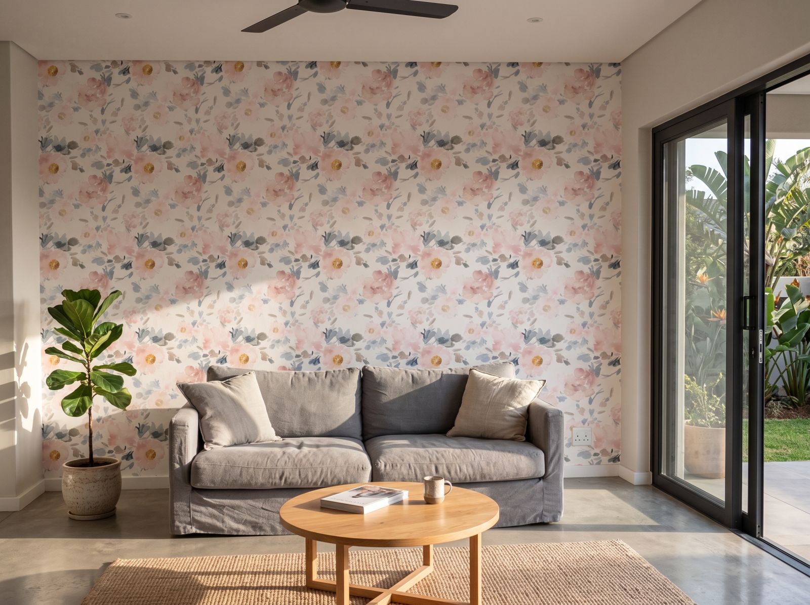 Watercolour Glow Wallpaper 3 Wallpaper and Wall Murals South Africa Watercolour Glow Wallpaper shown in a living room