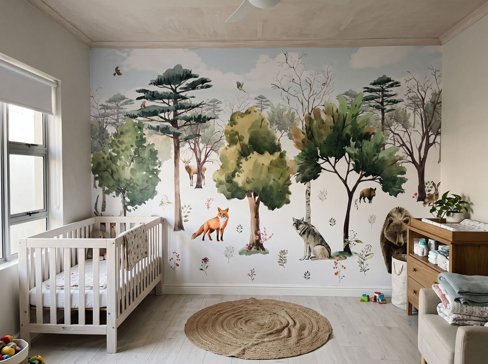 Mural Woodland Bliss 1 Wallpaper and Wall Murals South Africa Mural Woodland Bliss shown in a nursery