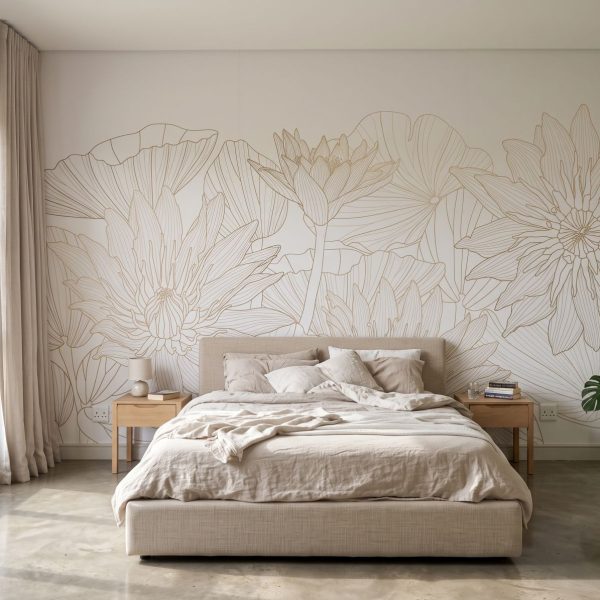Mural Luxury Lotus Lines