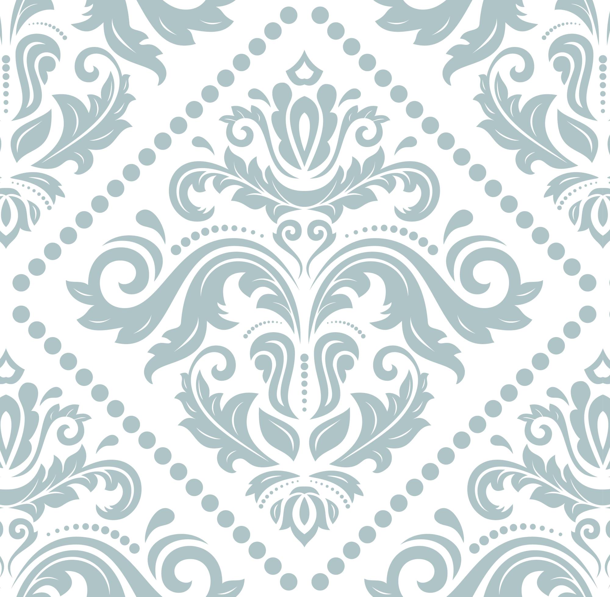 Majestic King Wallpaper 1 Wallpaper and Wall Murals South Africa Majestic King, damask pattern in blue-grey and white wallpaper - WallpaperOnline