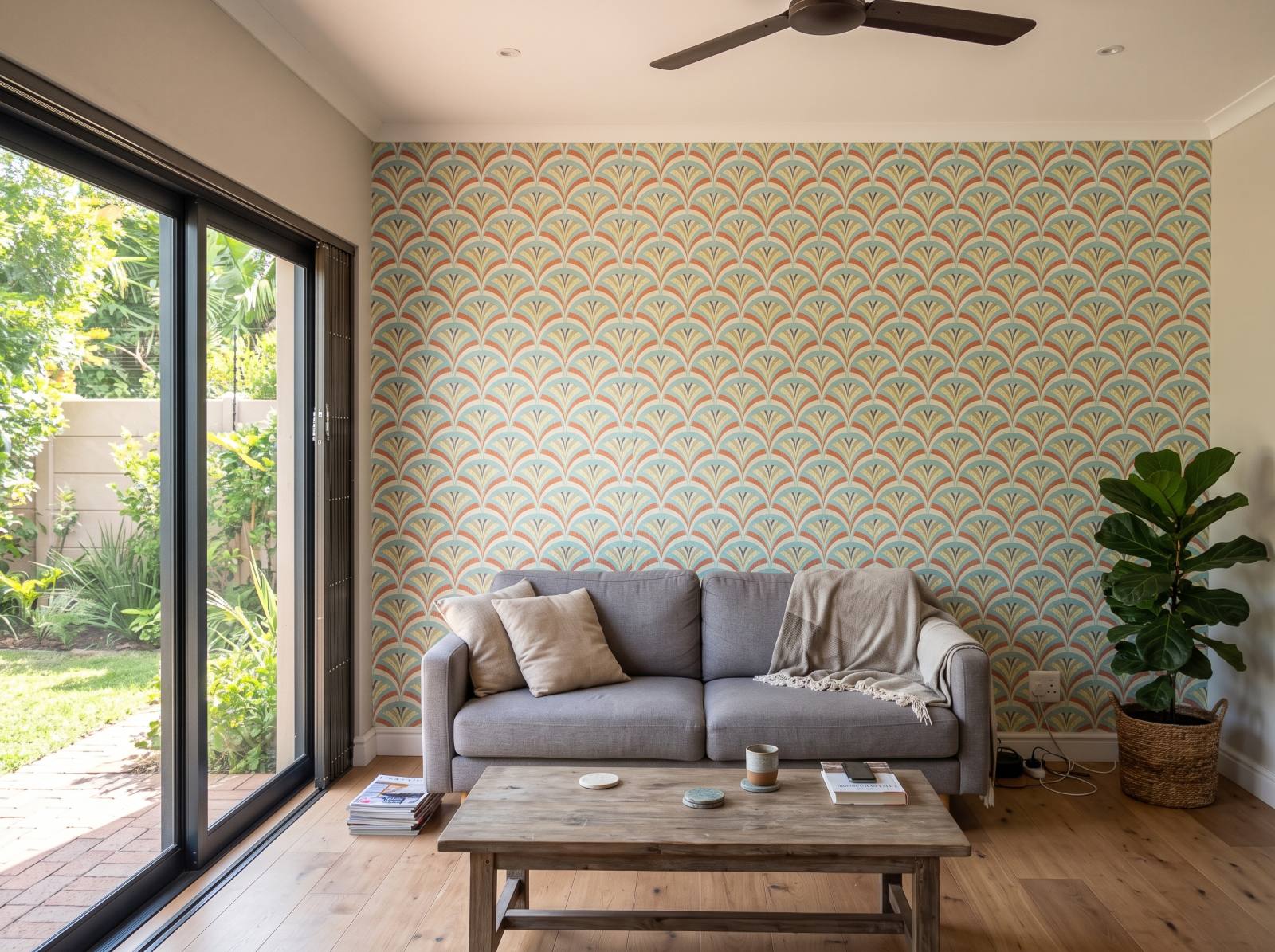 Intle Light Weave Wallpaper 1 Wallpaper and Wall Murals South Africa Intle Light Weave Wallpaper shown in a living room