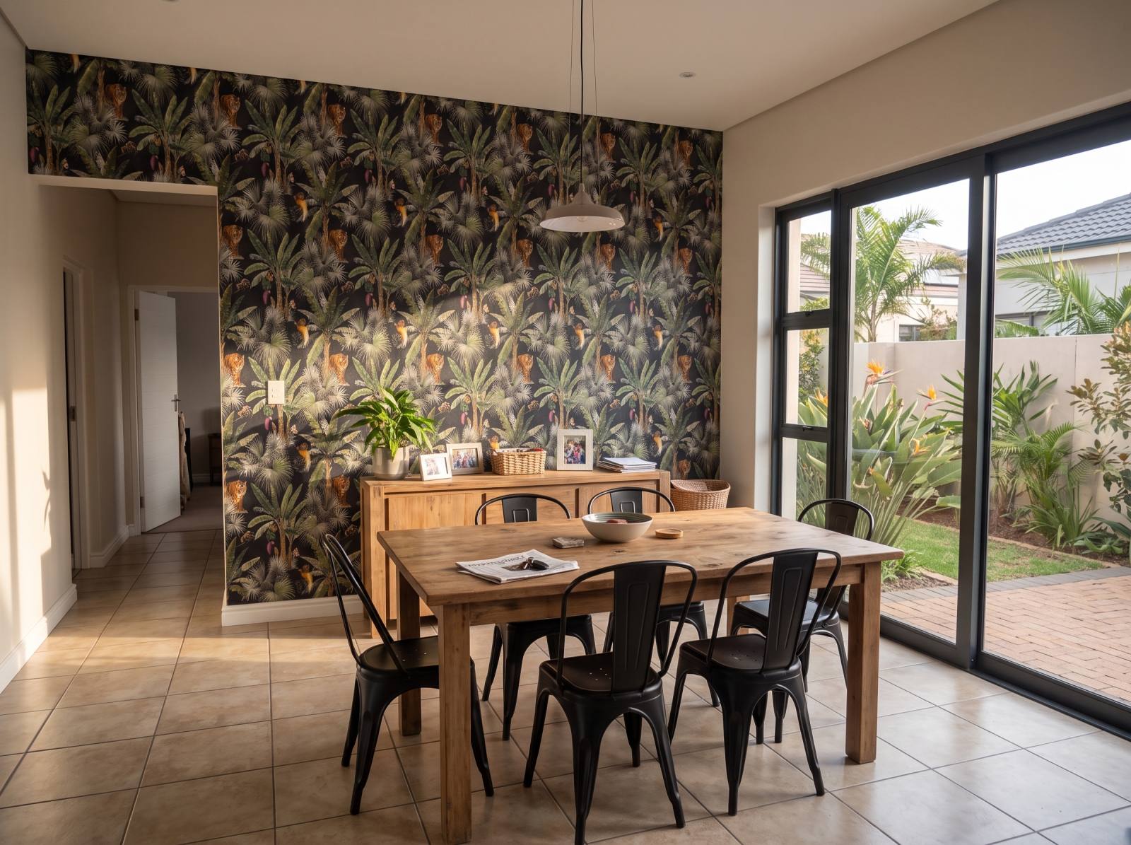 Jungle King Wallpaper 3 Wallpaper and Wall Murals South Africa Jungle King Wallpaper shown in a dining room