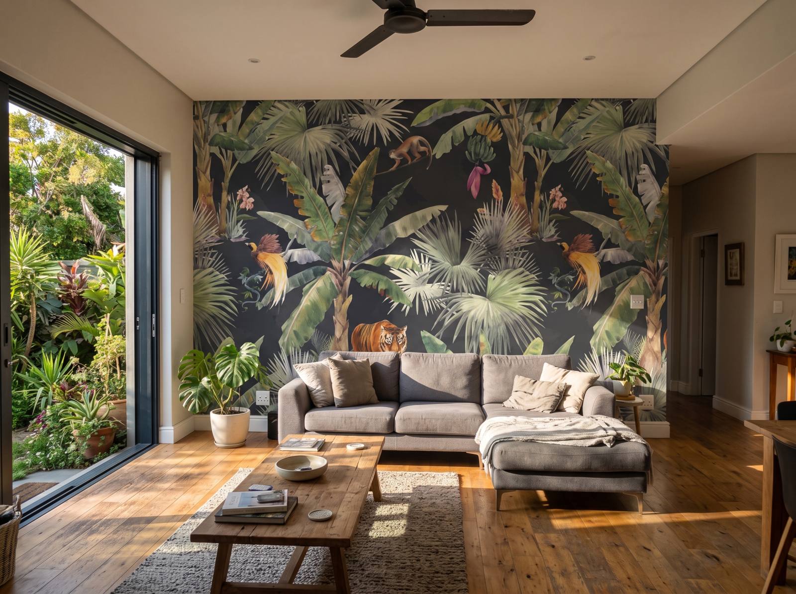 Mural Jungle King 1 Wallpaper and Wall Murals South Africa Mural Jungle King shown in a living room
