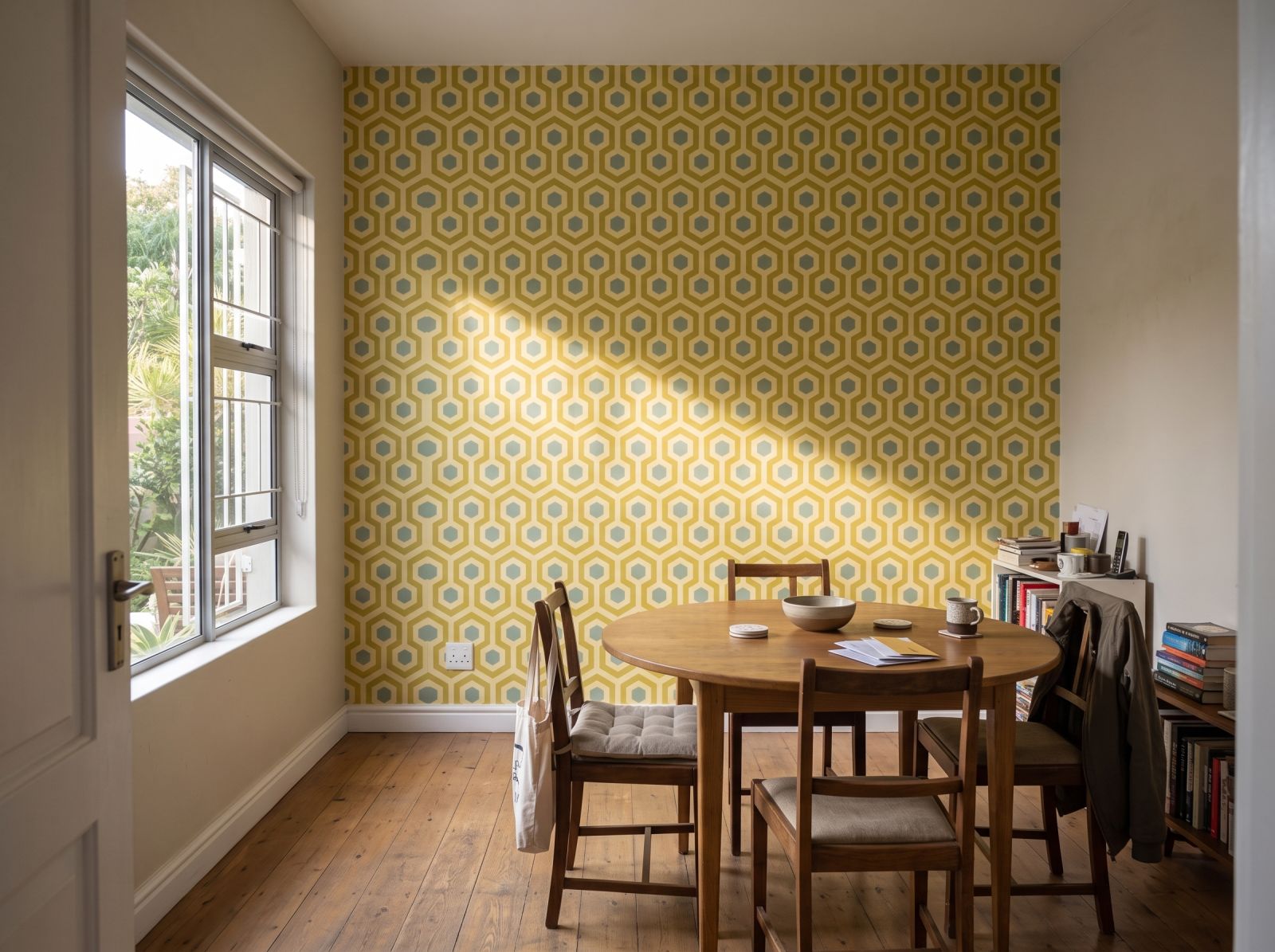 Retro Glide Tile Wallpaper 3 Wallpaper and Wall Murals South Africa Retro Glide Tile Wallpaper shown in a dining room