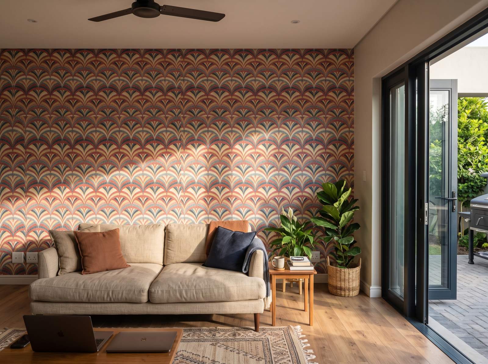 Amatola Weave Wallpaper 1 Wallpaper and Wall Murals South Africa Amatola Weave Wallpaper shown in a living room