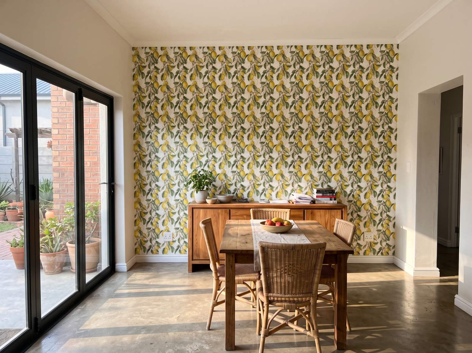 EL Lemons Vine Wallpaper 3 Wallpaper and Wall Murals South Africa EL Lemons Vine Wallpaper shown in a dining room