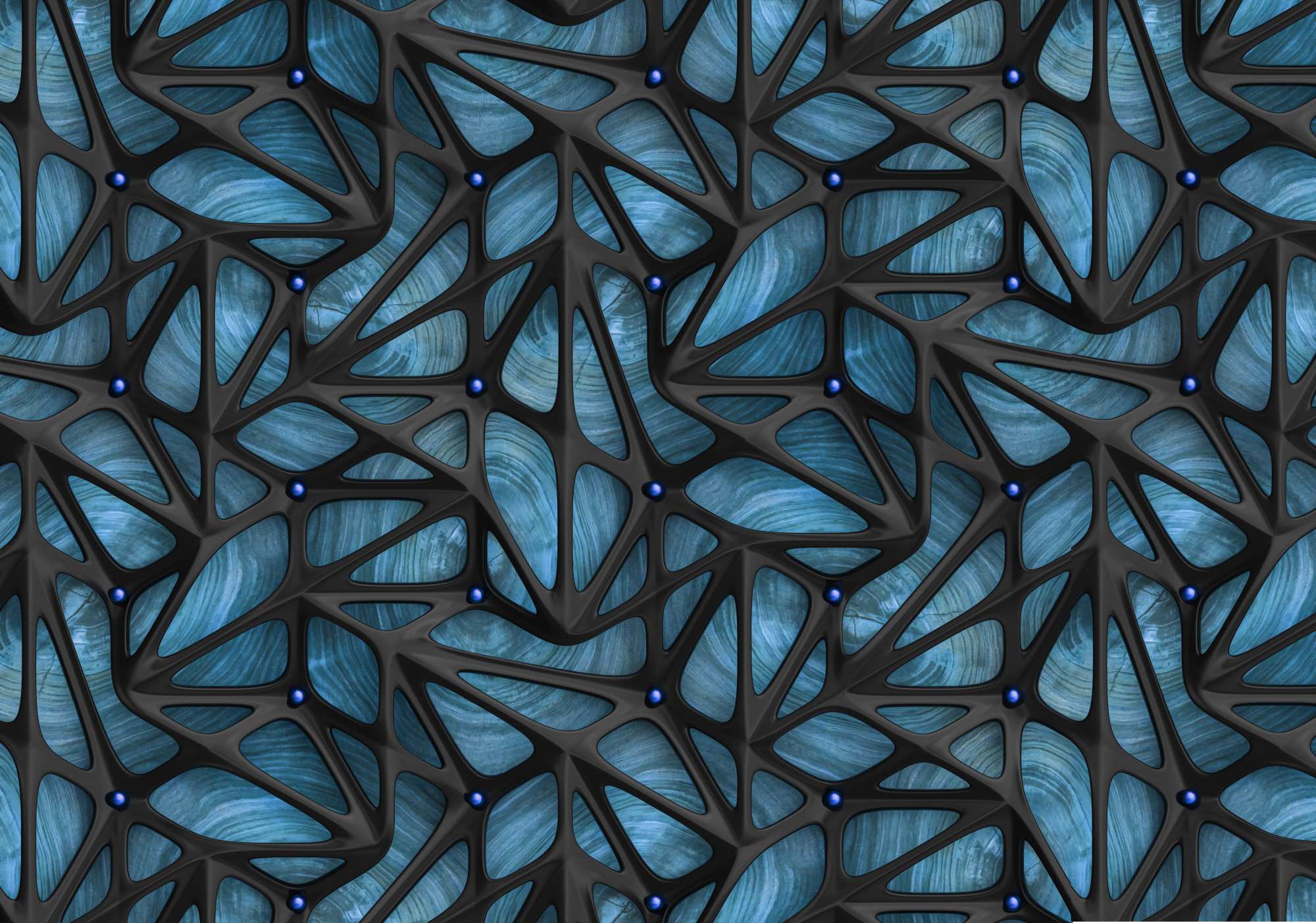 Mural Holdings 2 Wallpaper and Wall Murals South Africa Mural Holdings, geometric lattice in blue and black mural - WallpaperOnline