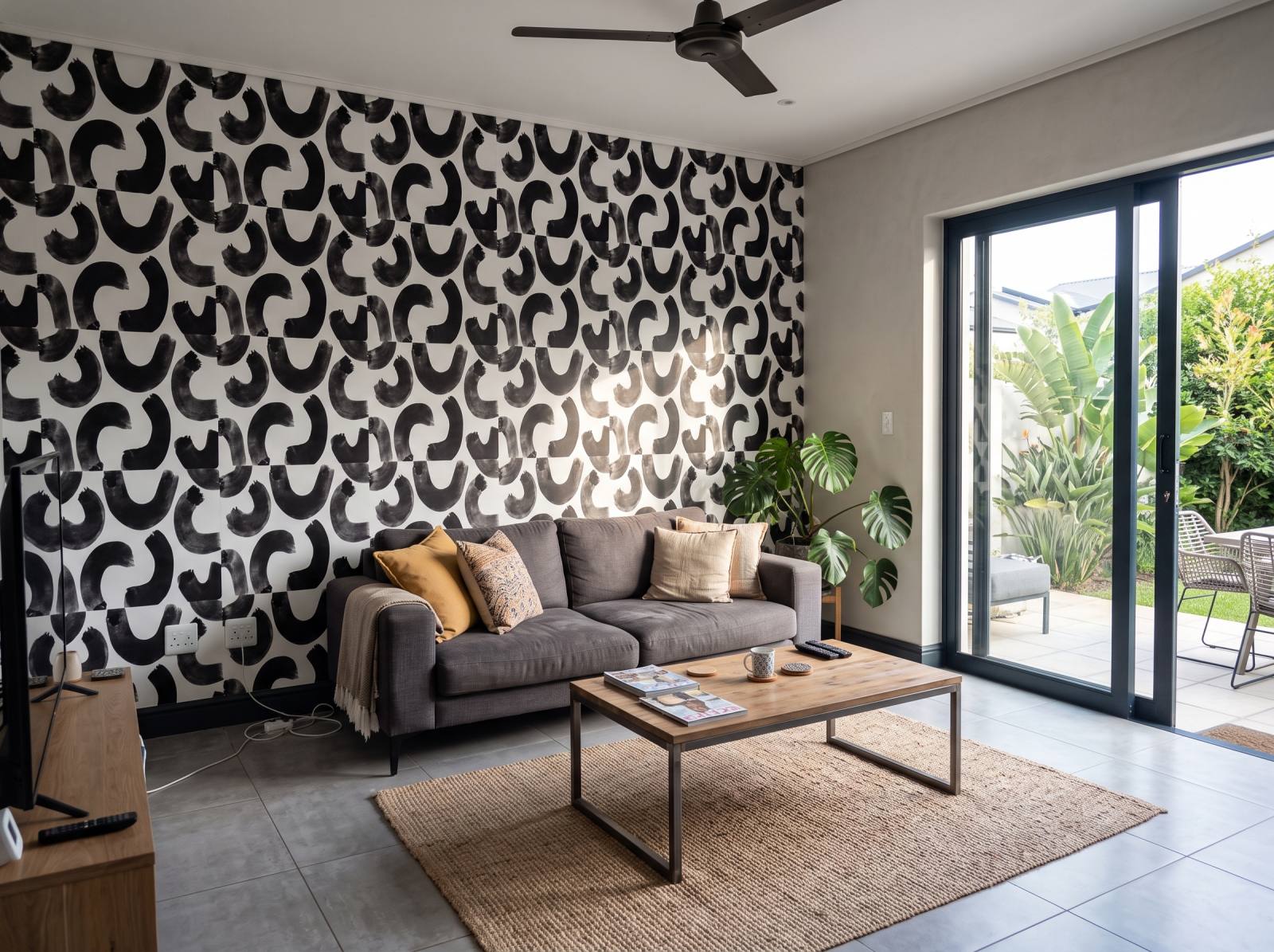 Durango Curl Wallpaper 1 Wallpaper and Wall Murals South Africa Durango Curl Wallpaper shown in a living room