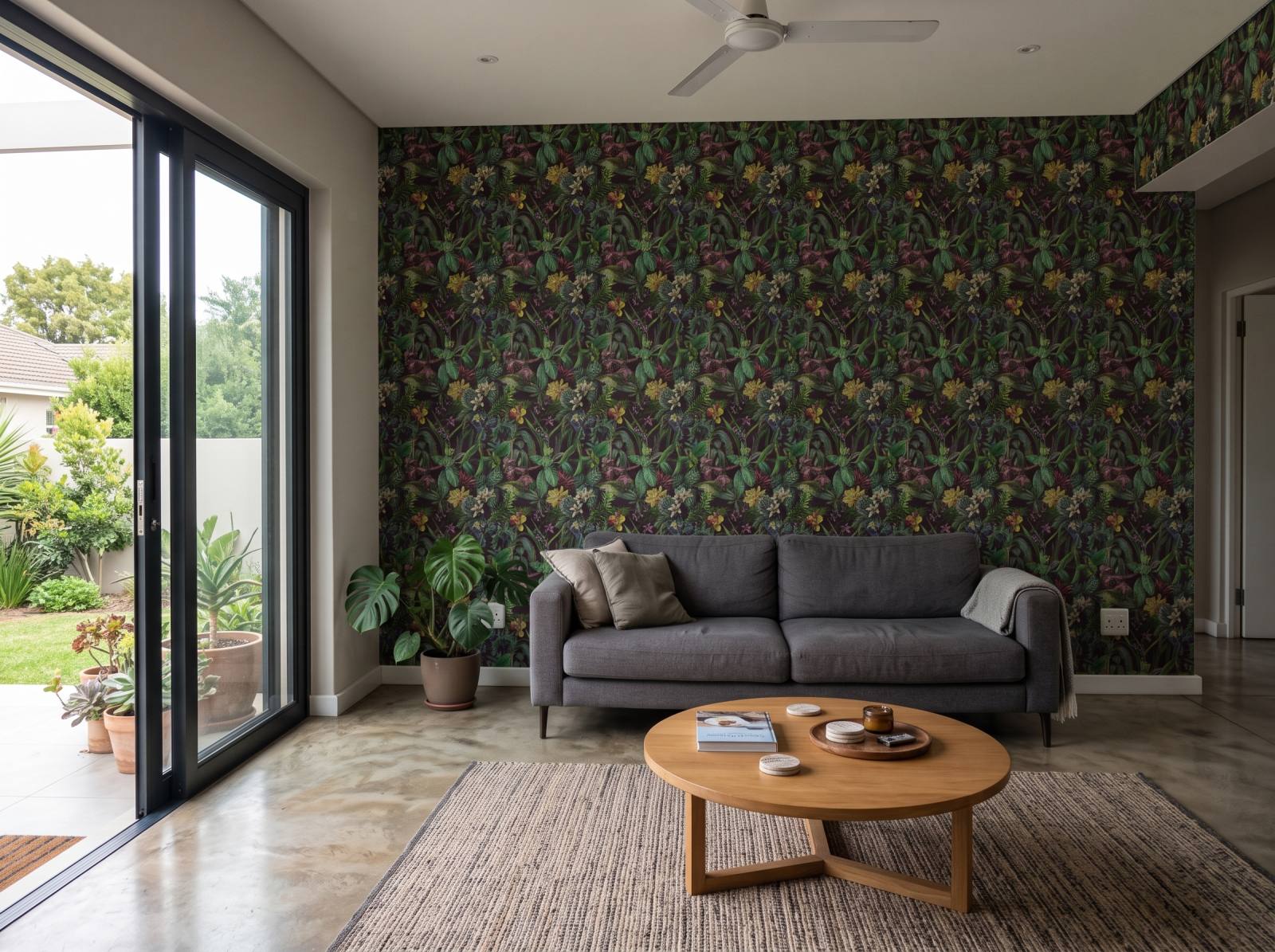 Tropicale Breeze Wallpaper 1 Wallpaper and Wall Murals South Africa Tropicale Breeze Wallpaper shown in a living room