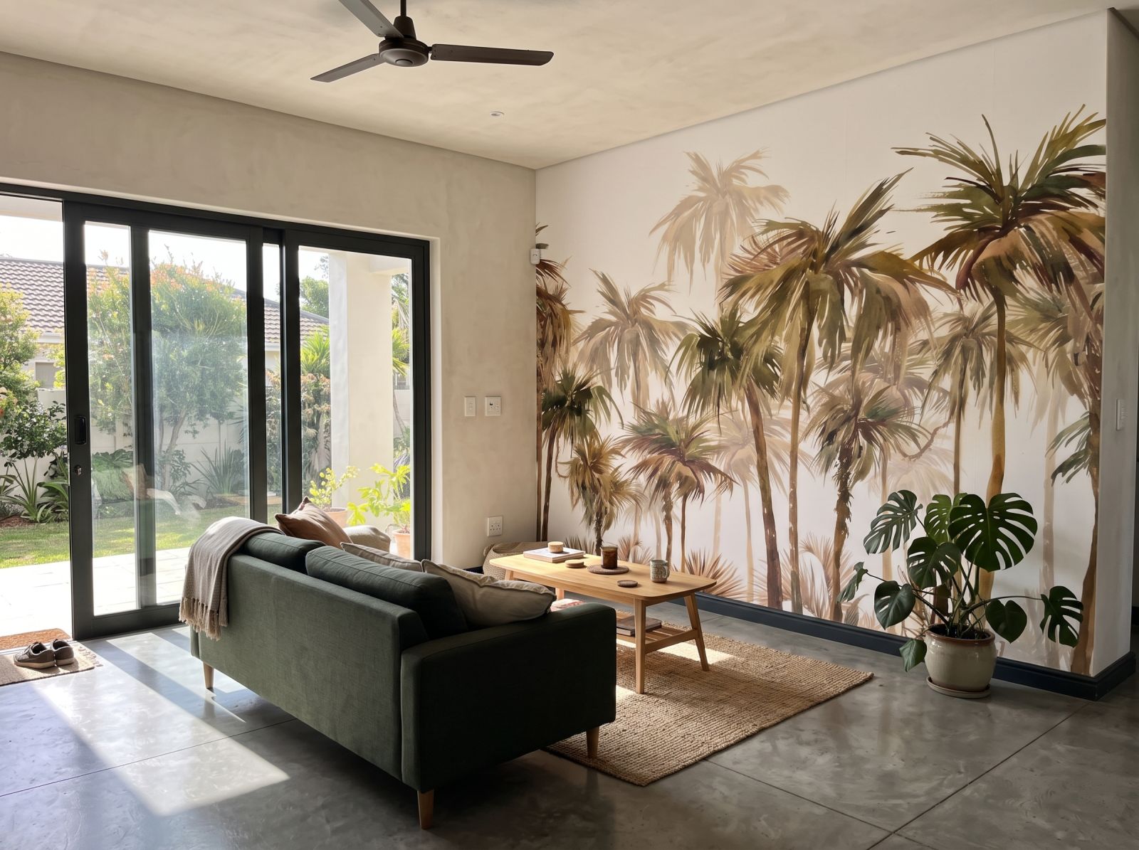 Mural Watercolour Forest 1 Wallpaper and Wall Murals South Africa Mural Watercolour Forest shown in a living room