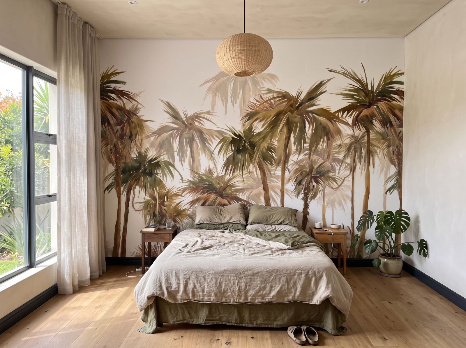 Mural Watercolour Forest 3 Wallpaper and Wall Murals South Africa Mural Watercolour Forest shown in a bedroom